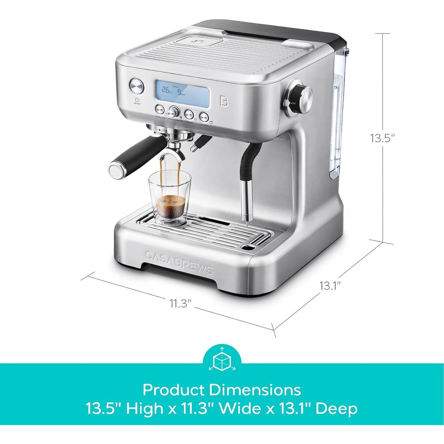 Máquina de Espresso CASABREWS Neutron Pro 20 Bar con Espumador Automático