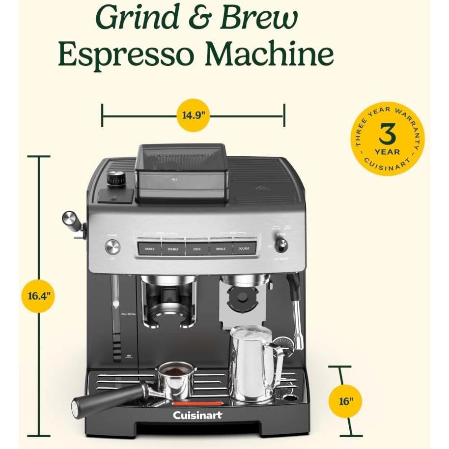 Cafetera Espresso Cuisinart EM-640 con Molinillo Integrado