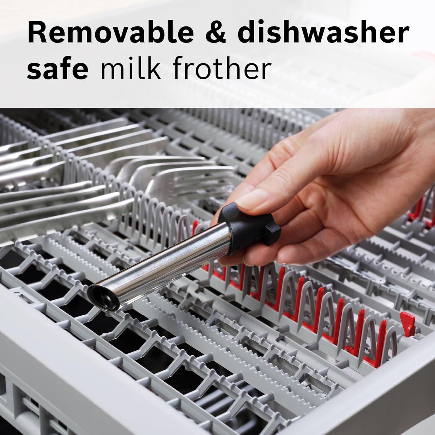 Bosch 300 Series Fully Automatic Espresso and Coffee Machine – In-Cup Frother, OneTouch Milk Drinks, 5 Drink Options, Ceramic Grinder, Easy Clean & Descale, in Black TIU20109