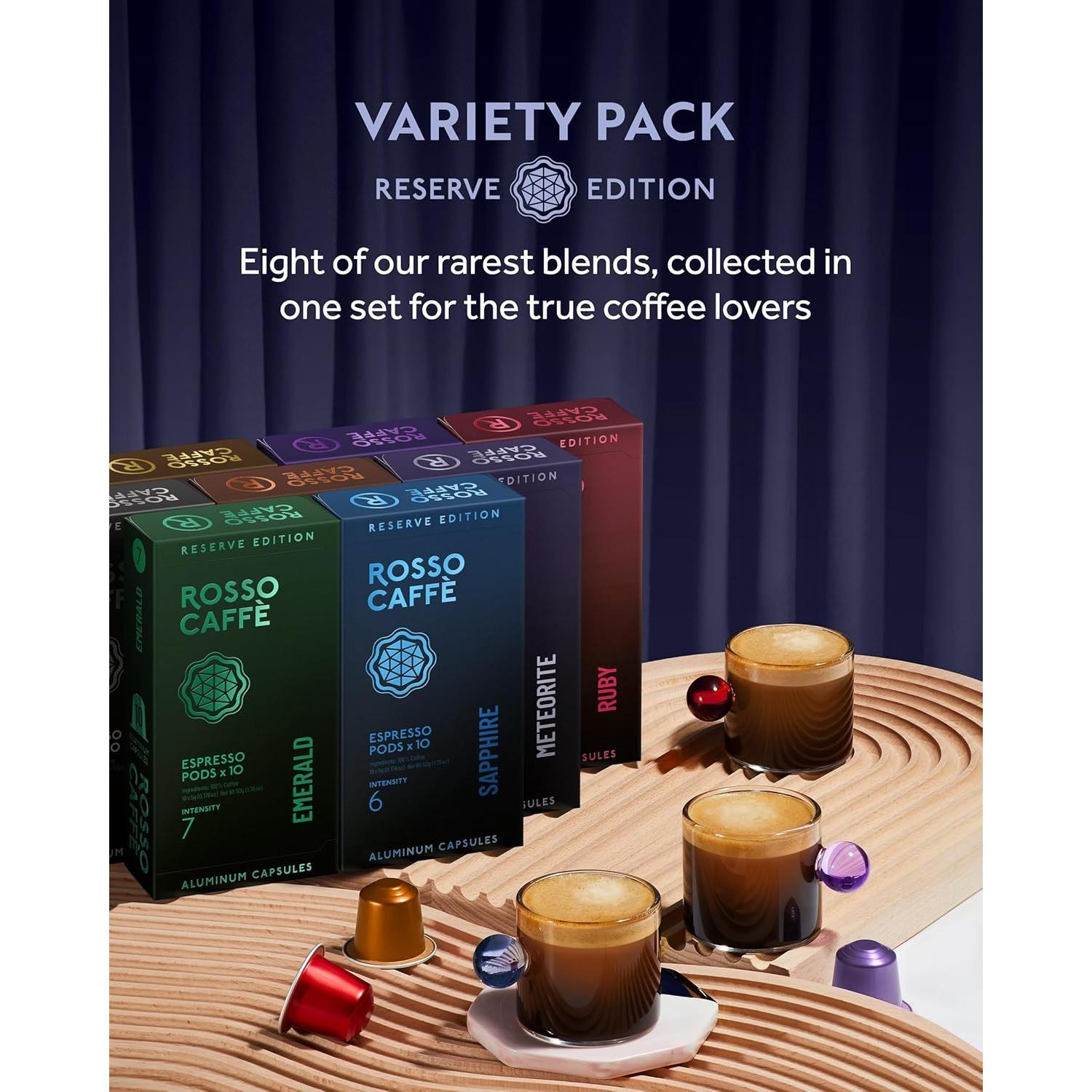 Cápsulas de Café Espresso Rosso Café - Variedad Reserva 80 Unidades
