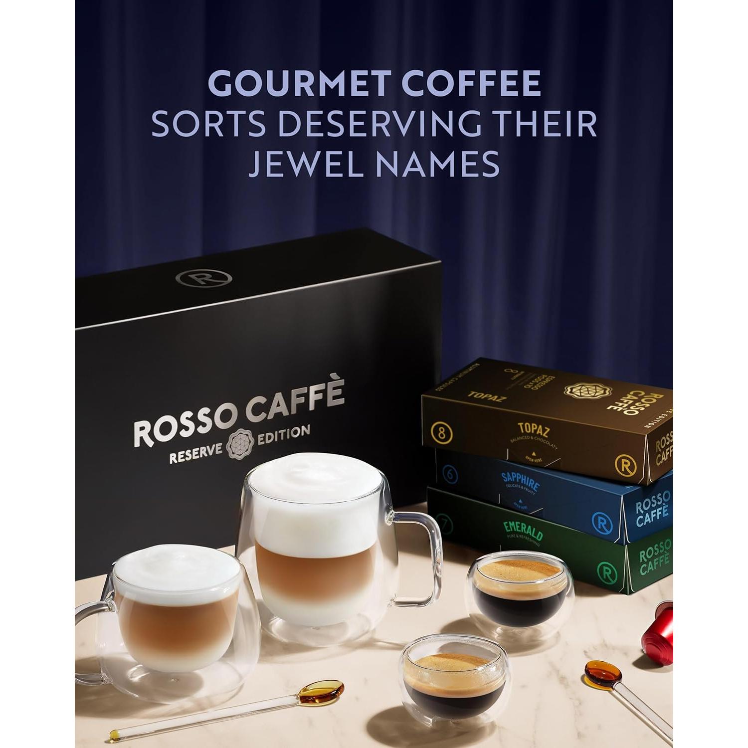 Cápsulas de Café Espresso Rosso Café - Variedad Reserva 80 Unidades