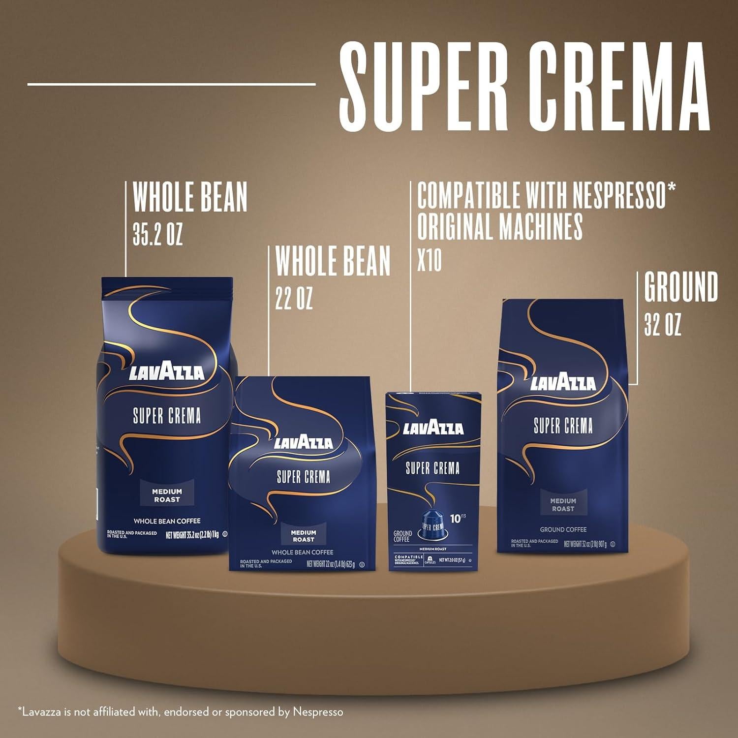 Café en Grano Lavazza Super Crema 997 g Tostado Medio