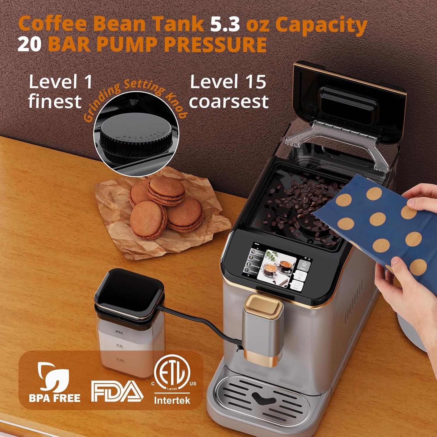 Máquina de Espresso Automática GarveeHome 1350W con Espumador