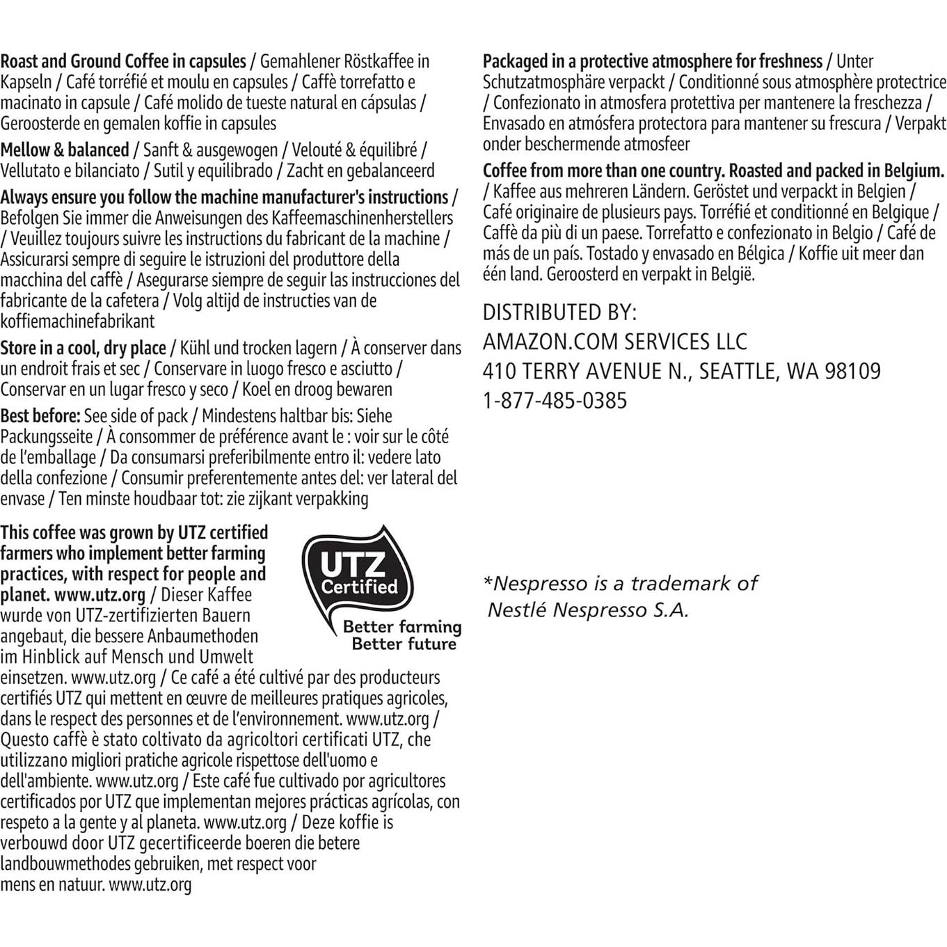 Cápsulas de Espresso Solimo Amazon 50 Unidades Tostado Medio