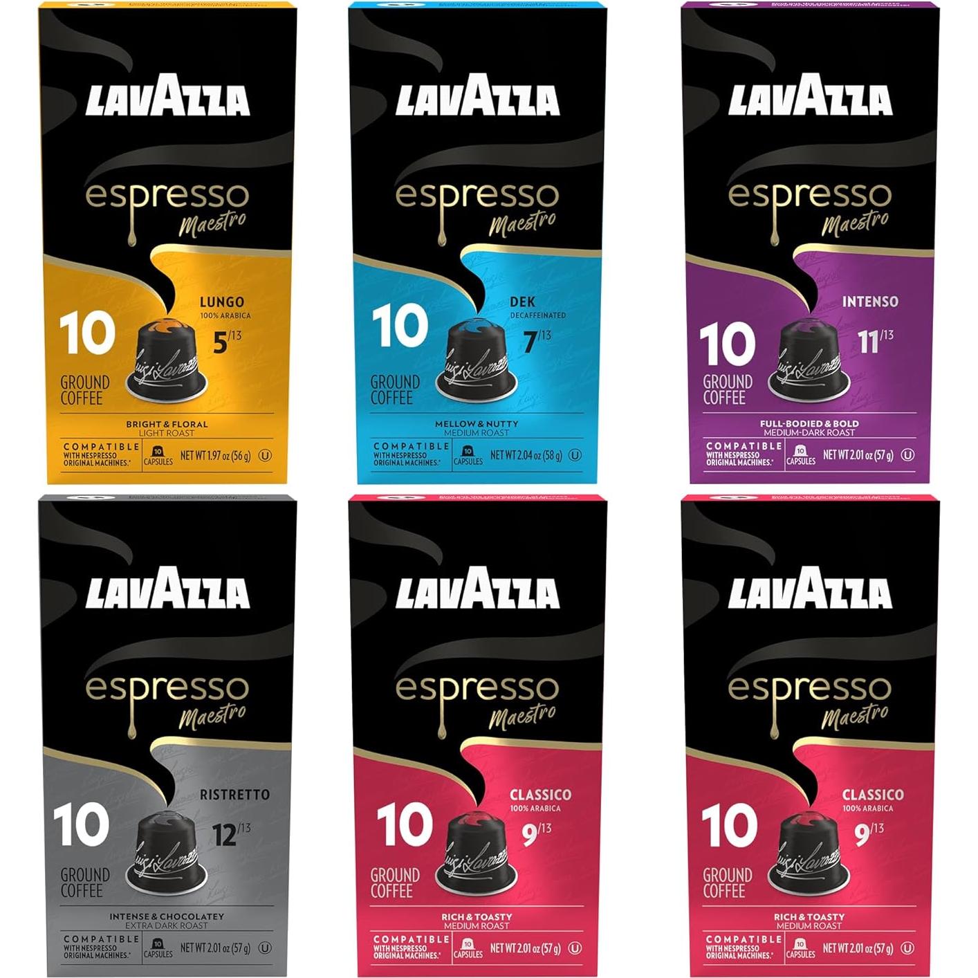 Paquete Variedad Espresso Lavazza 60 Cápsulas Nespresso