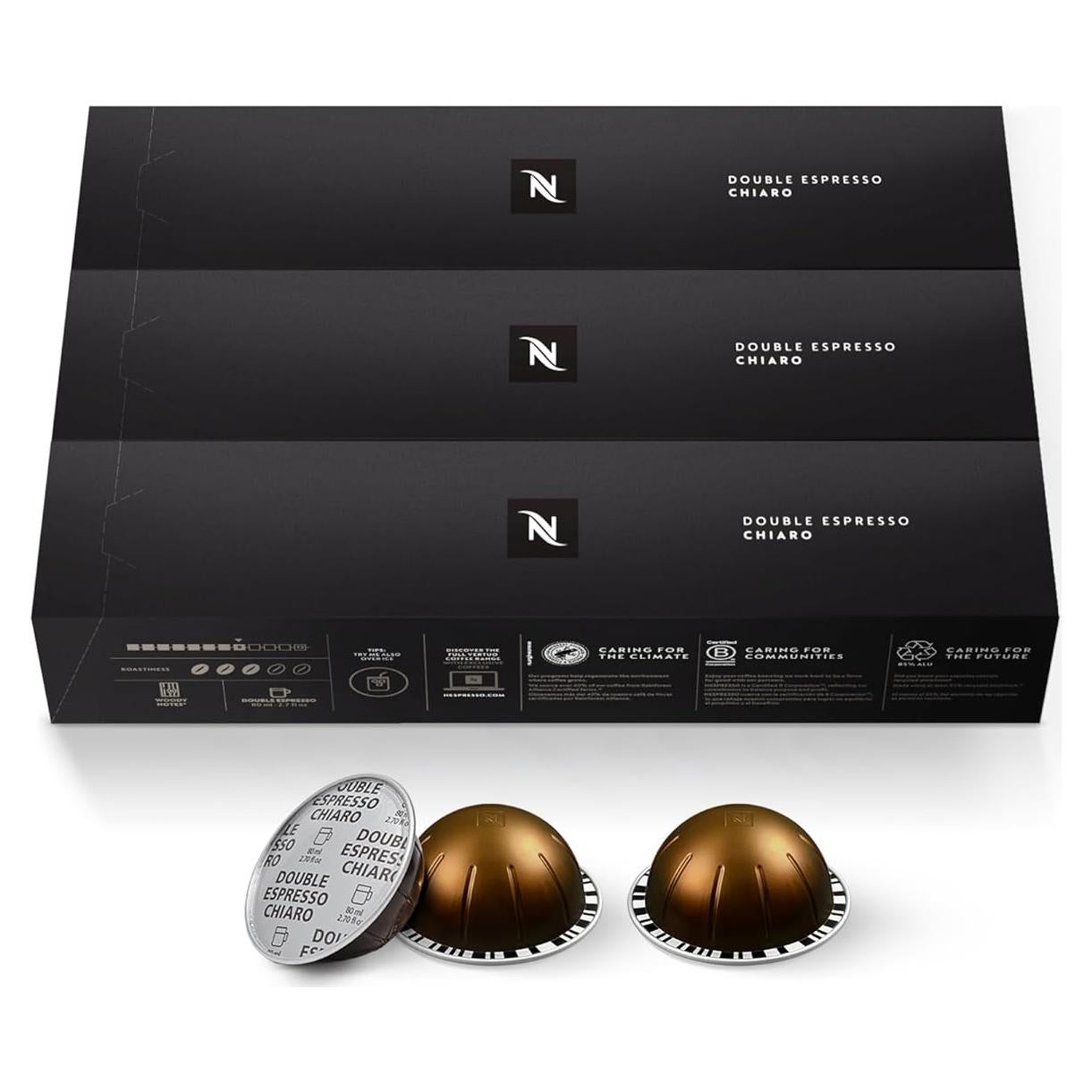 Cápsulas Nespresso Vertuo Doble Espresso Chiaro 30 Unidades
