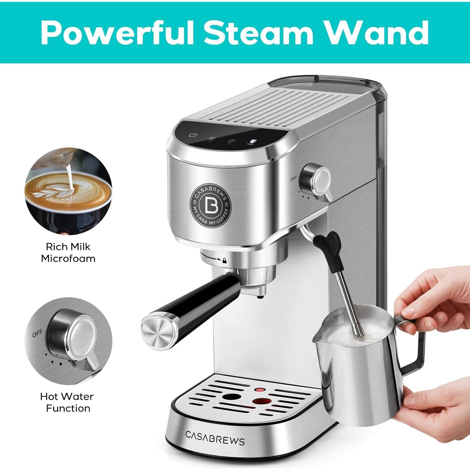 Máquina de Espresso CASABREWS CM5418J 20 Bar Acero Inoxidable