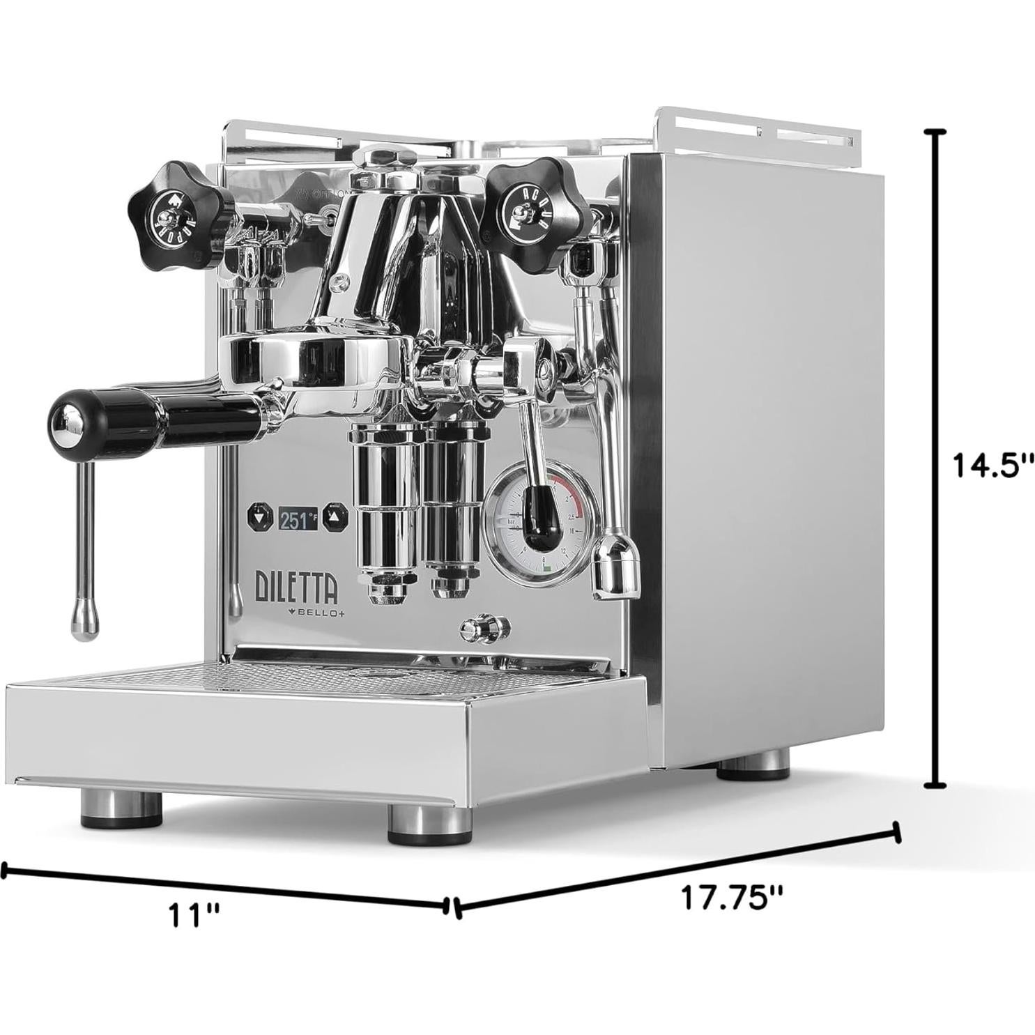 Máquina de Espresso Diletta Bello+ Acero Inoxidable 26.31kg