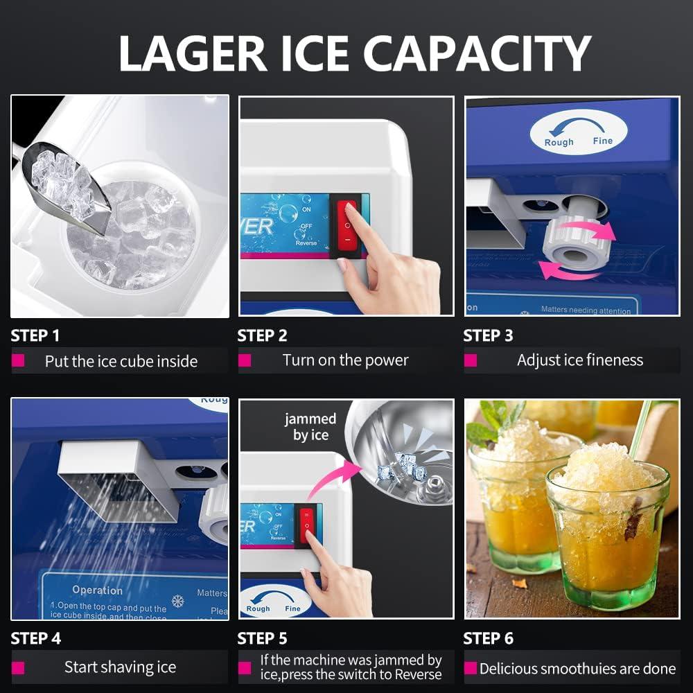 Máquina de Hielo Eléctrica Leconchef 120 kg/h Ajustable