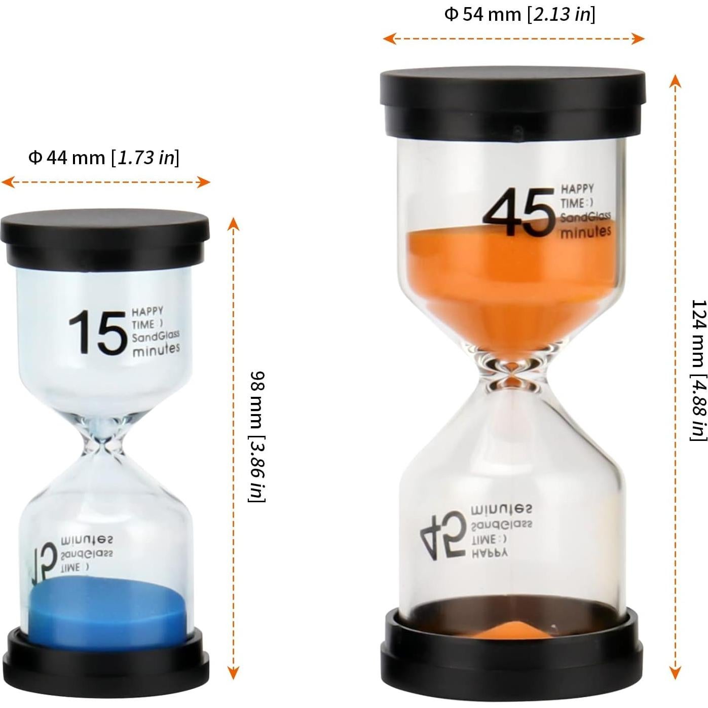 Temporizador de Arena HOZEON 8 Piezas Multicolor 1-60 Min