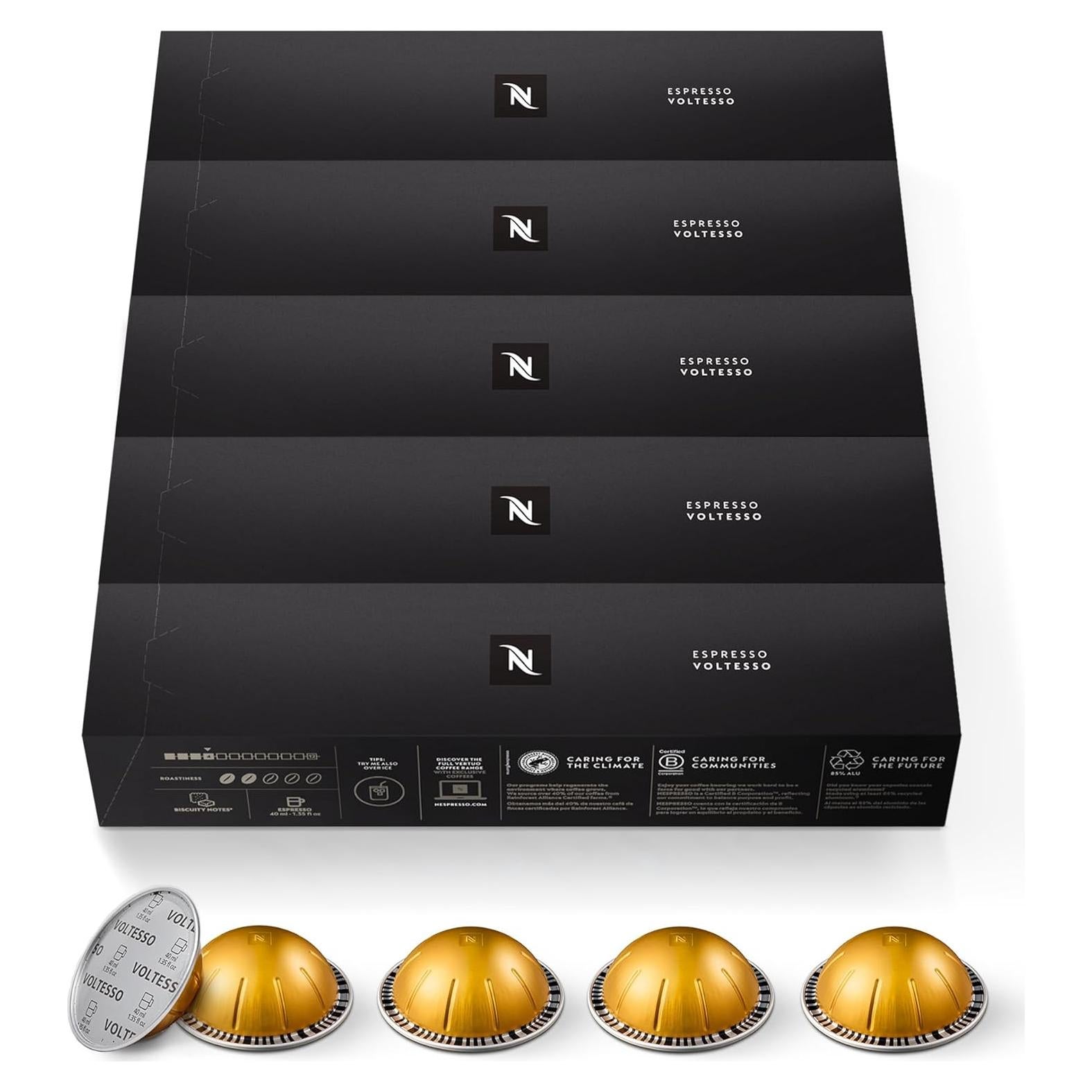 Cápsulas Nespresso Vertuo Voltesso 50 Unidades Espresso Suave