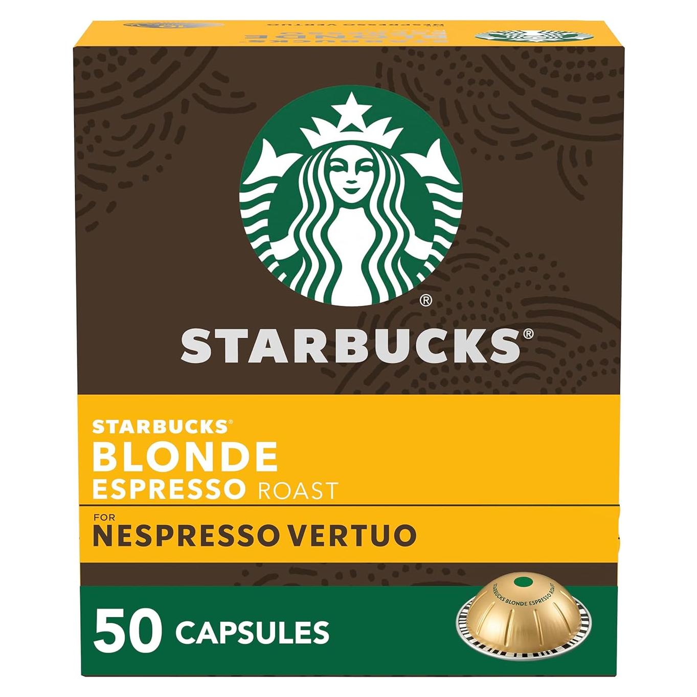 Cápsulas de Café Espresso Tostado Claro Starbucks 50 Unidades