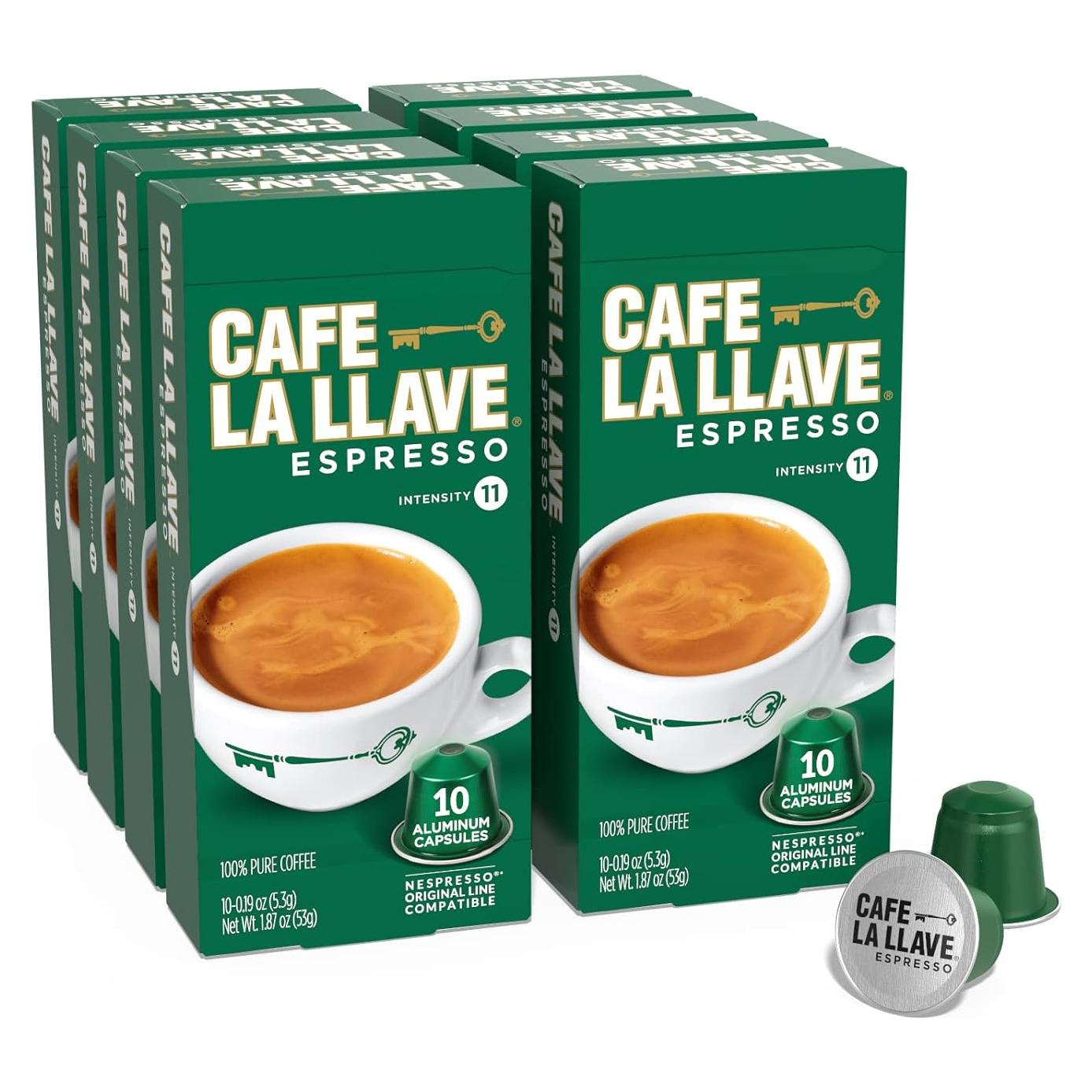 Cápsulas de Espresso La Llave 80 Unidades Aluminio Intensidad 11