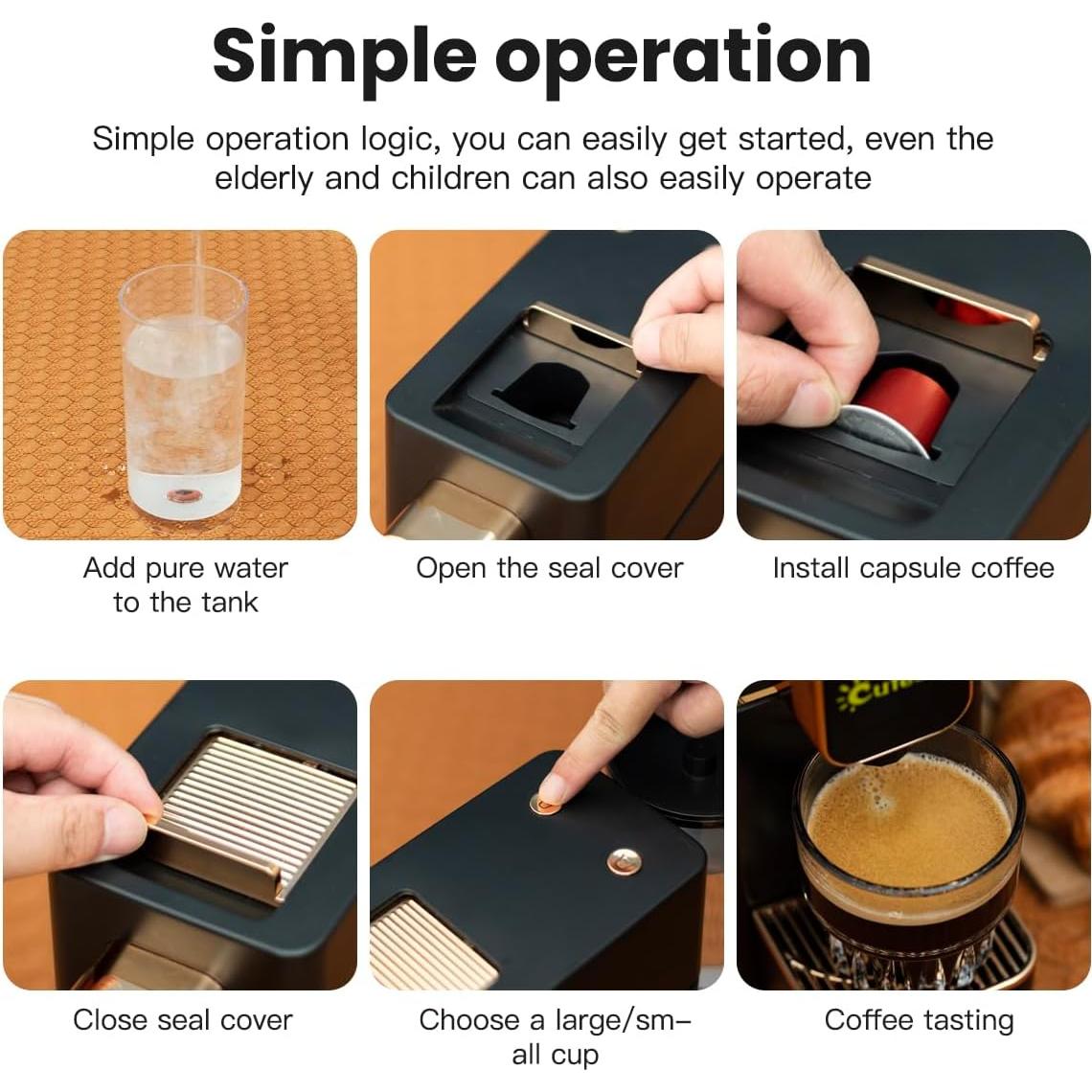 Cafetera Espresso Automática Cutesun Cute-826 Negra 2.72 kg