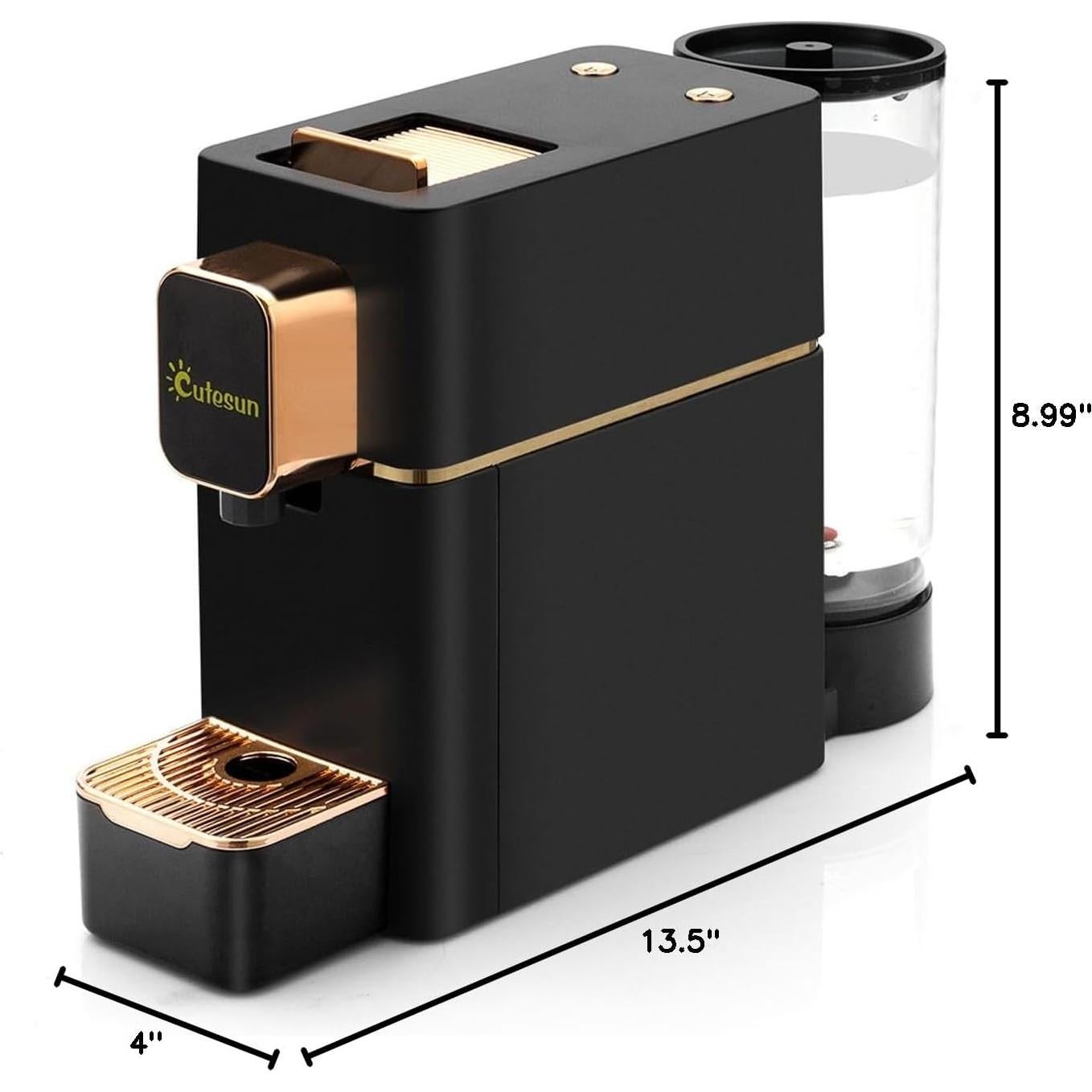 Cafetera Espresso Automática Cutesun Cute-826 Negra 2.72 kg