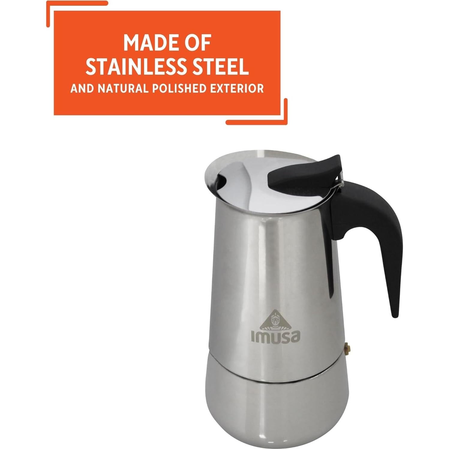 Cafetera Espresso IMUSA de Acero Inoxidable 6 Tazas Plata