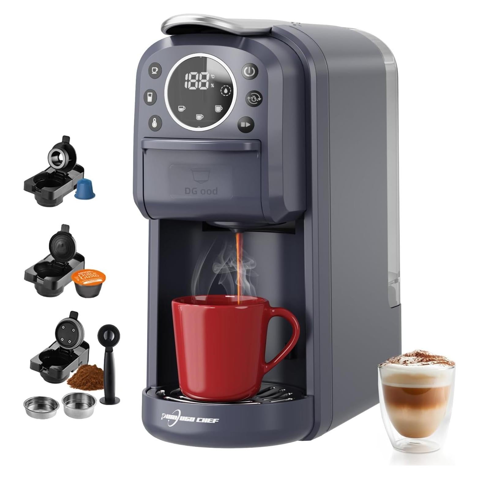 Máquina de Café Espresso 4en1 PURHUGO CHEF CM-C05A 20Bar