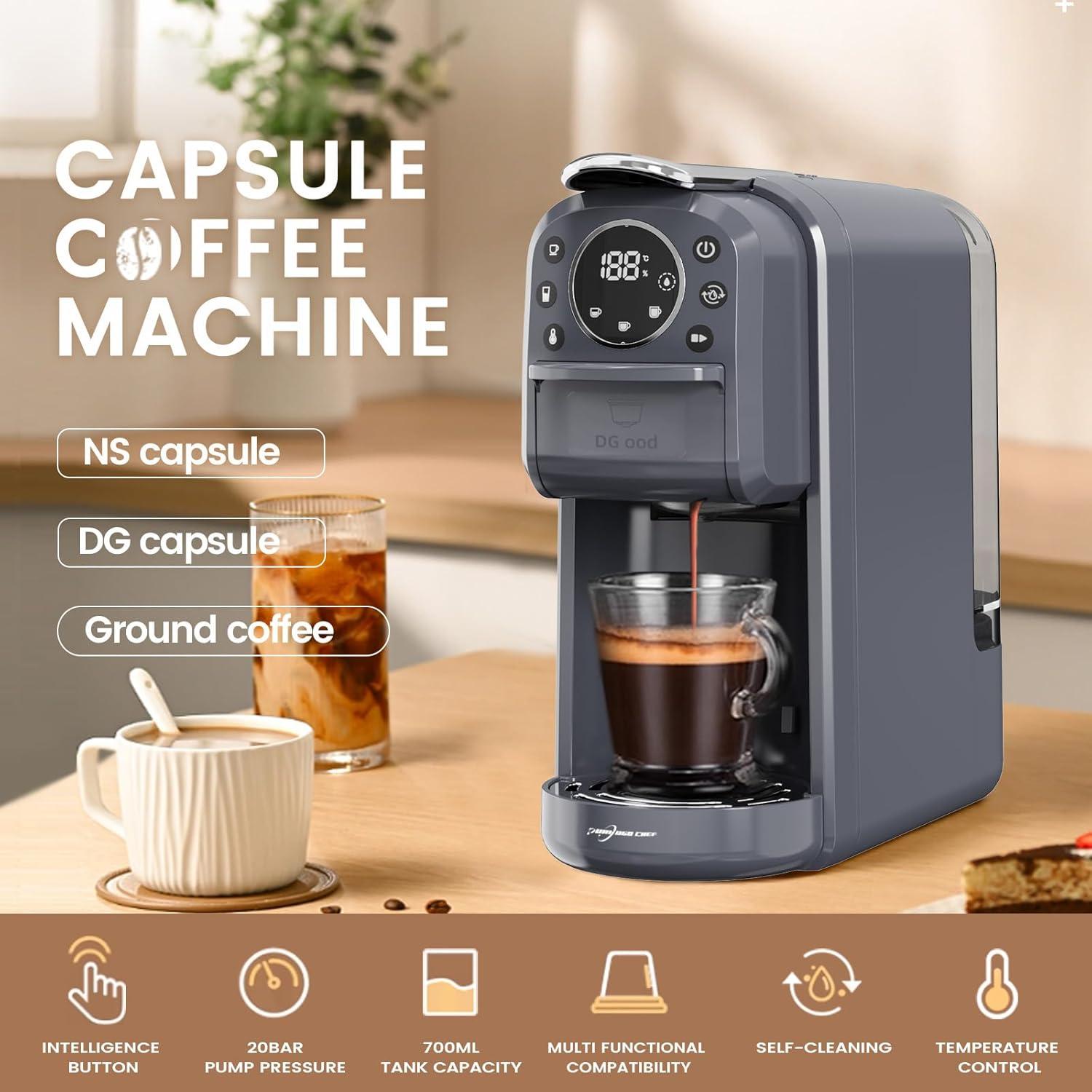 Máquina de Café Espresso 4en1 PURHUGO CHEF CM-C05A 20Bar