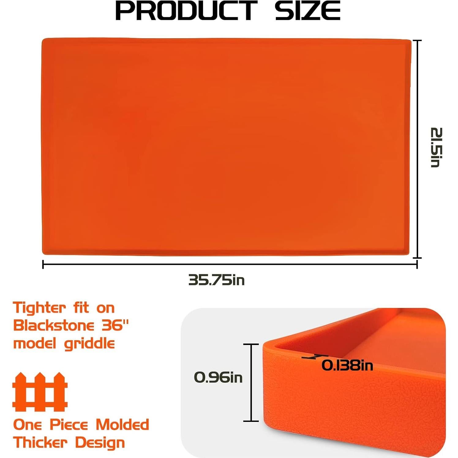 Alfombrilla de silicona Beofinest para plancha 36" Naranja
