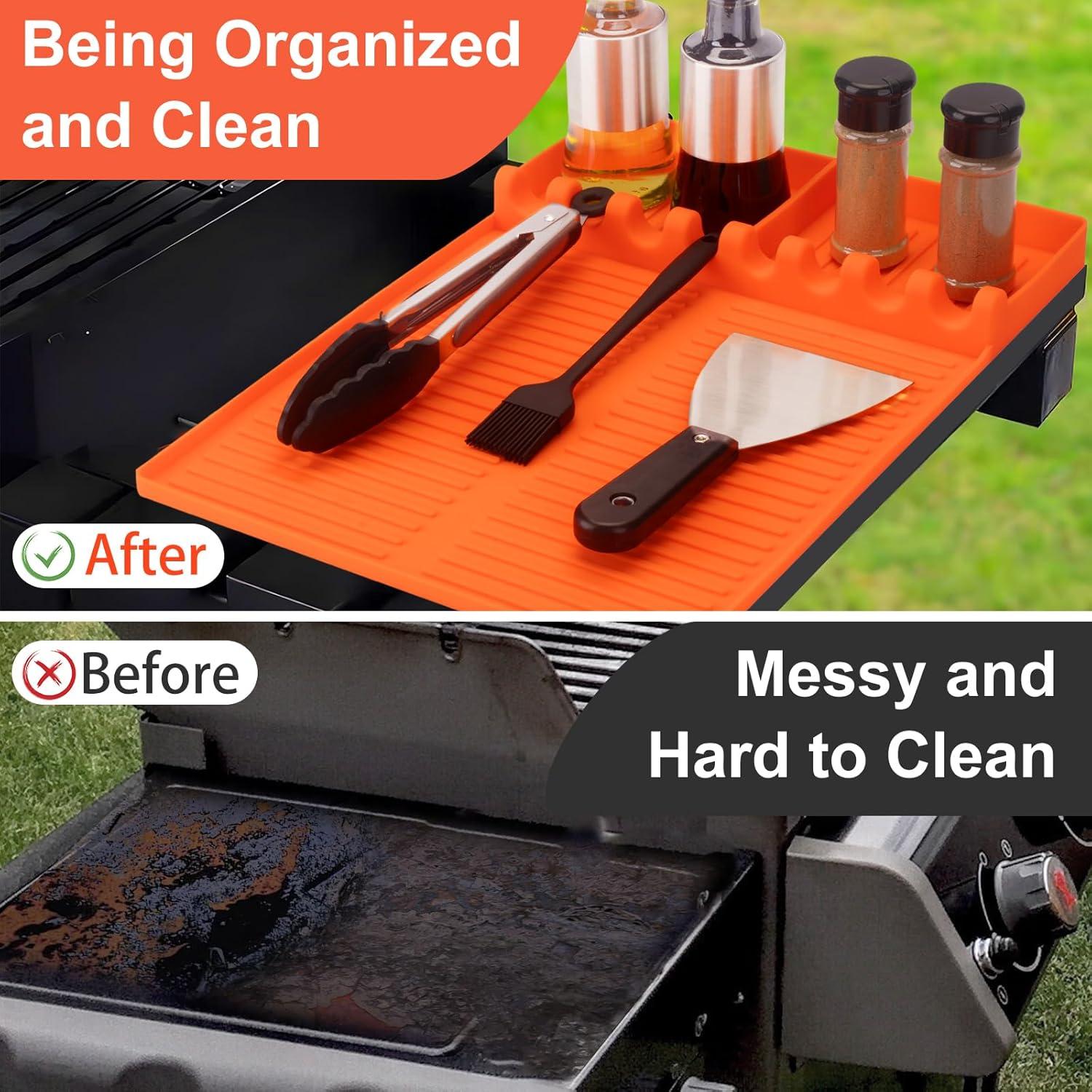 Alfombrilla de Silicona GOSALISU para Parrilla 41x28cm Naranja