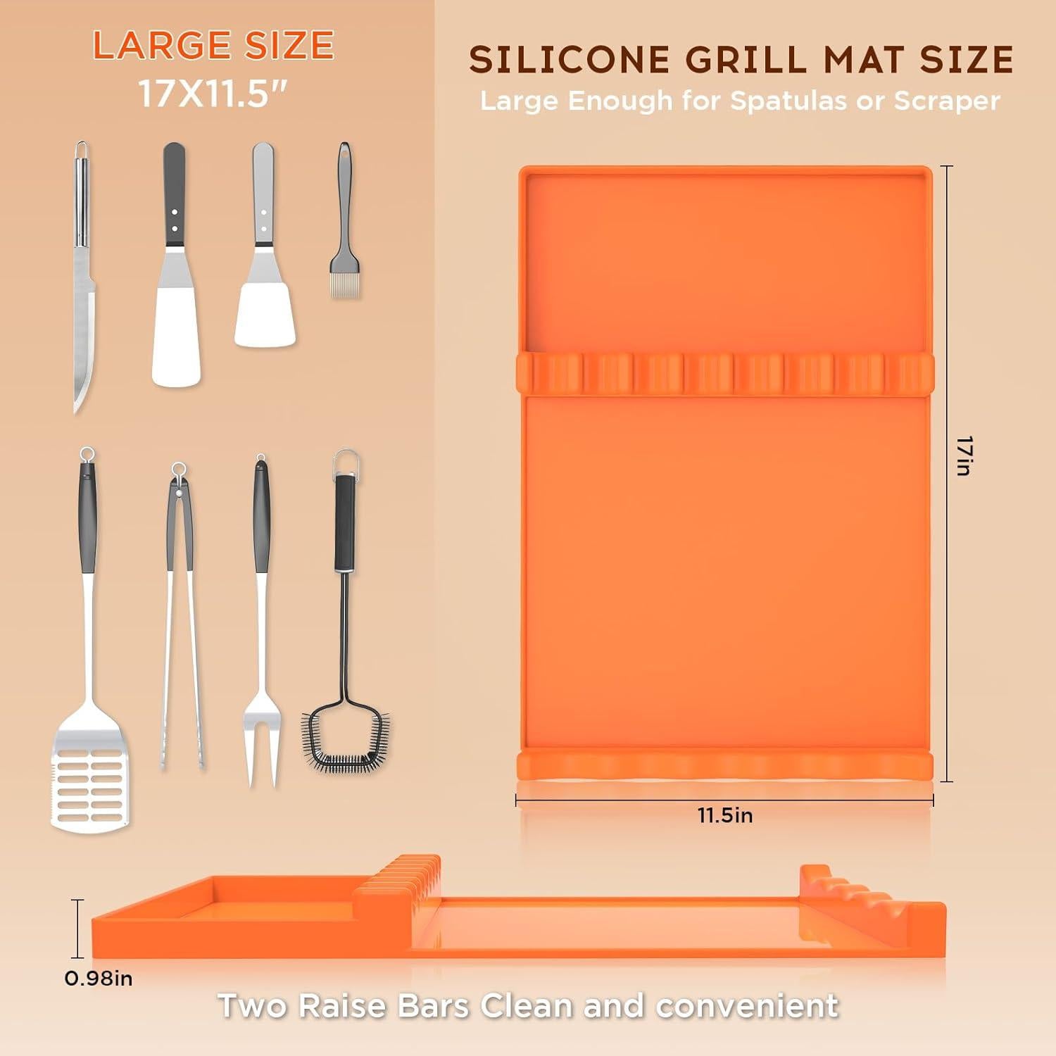 Alfombrilla de Silicona JACZZO para BBQ Blackstone 43x29 cm