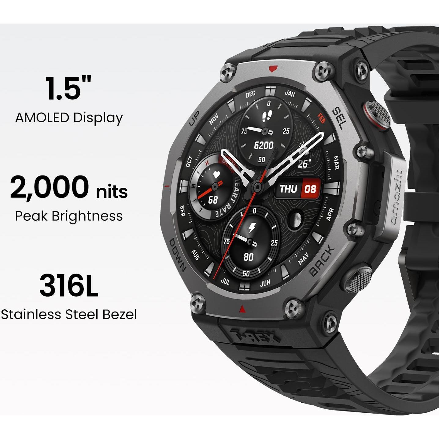 Reloj Inteligente Amazfit T-Rex 3 Militar 48mm GPS 100m