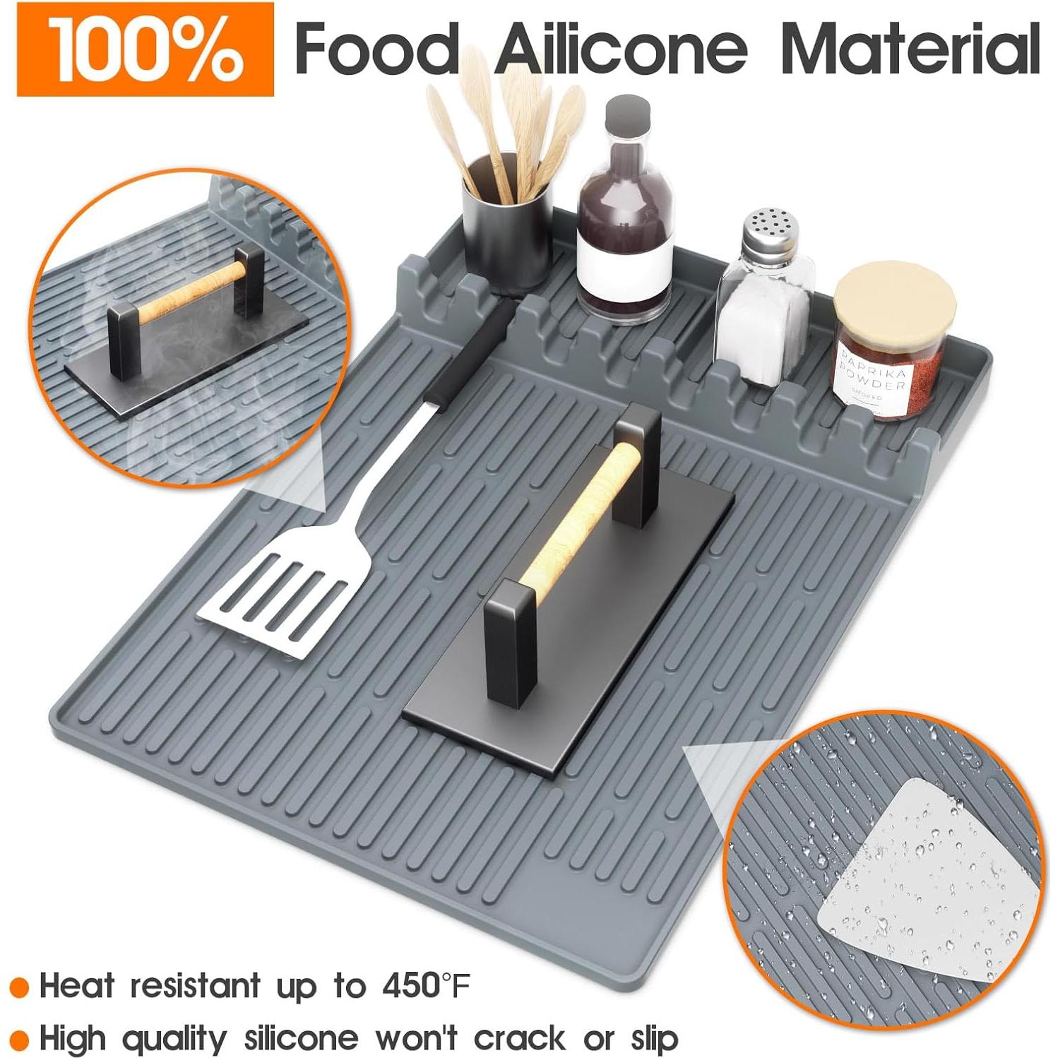 Alfombrilla de Silicona Snuggery 40,64x29,21 cm BBQ Gris