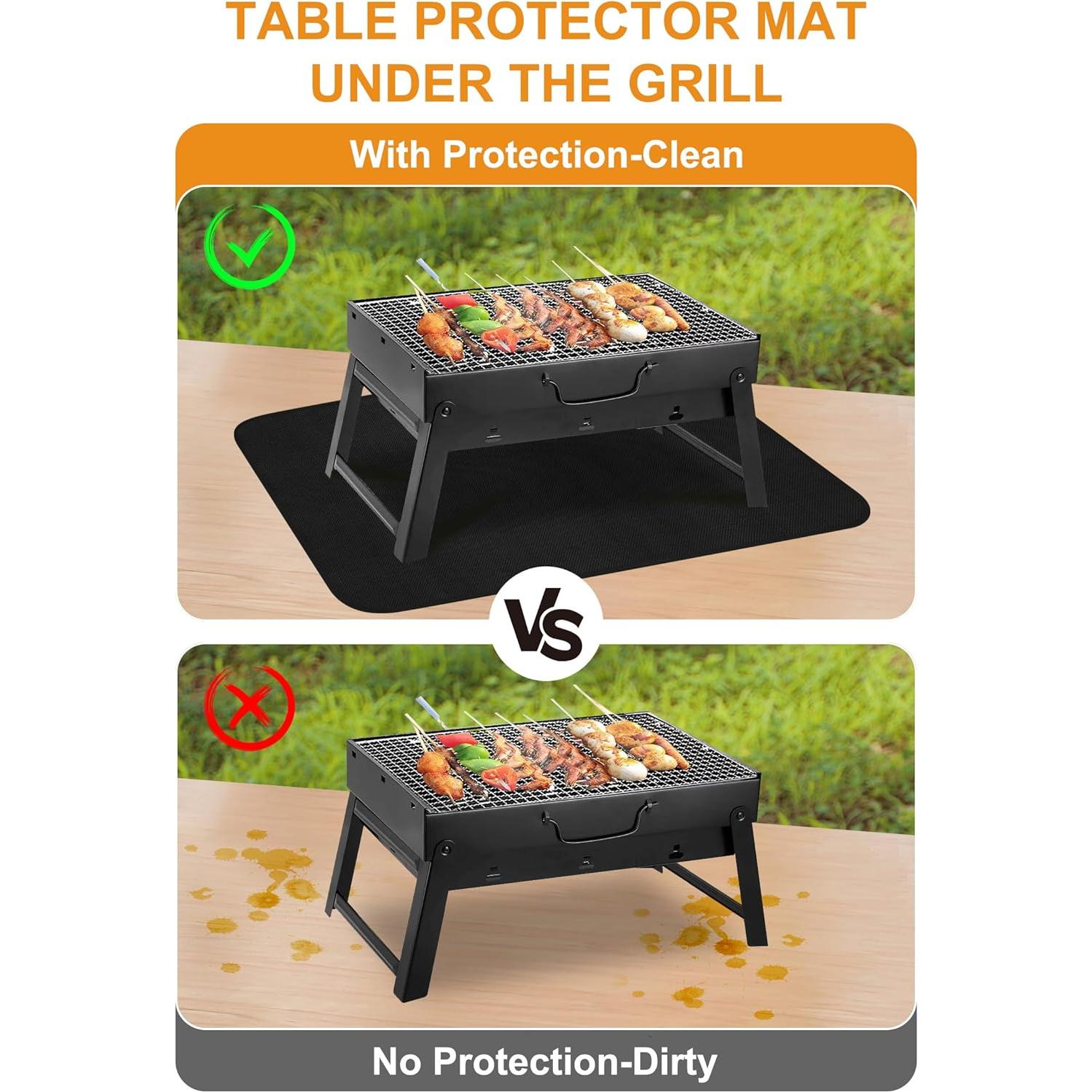 Mat de Grill LXLZSH 60x78 cm Resistente al Calor y Agua