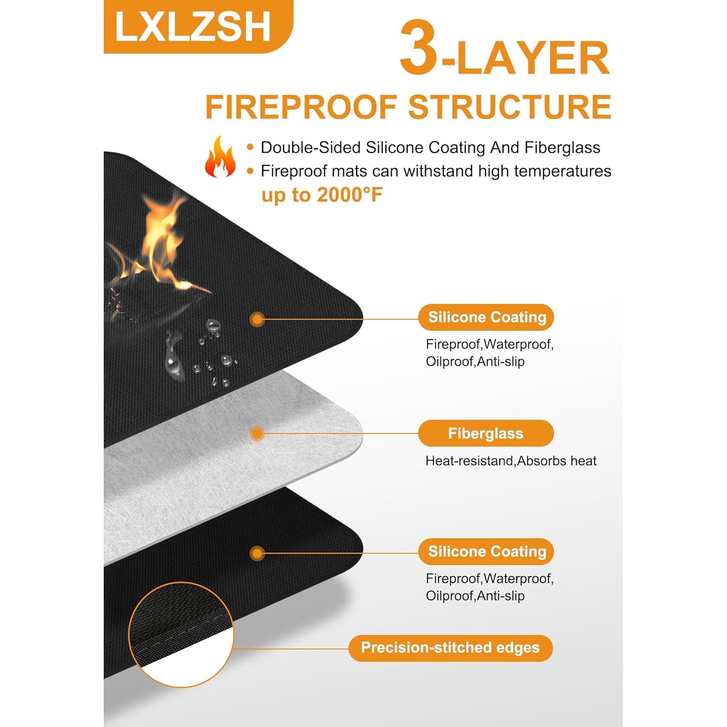 Mat de Grill LXLZSH 60x78 cm Resistente al Calor y Agua