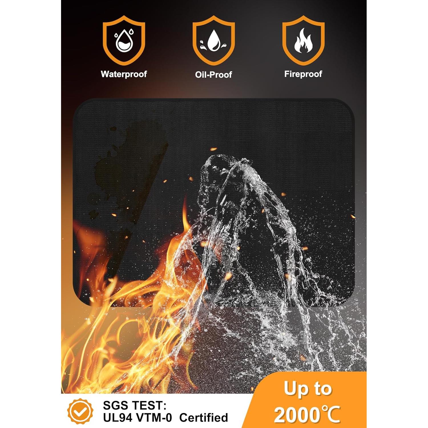 Mat de Grill LXLZSH 60x78 cm Resistente al Calor y Agua