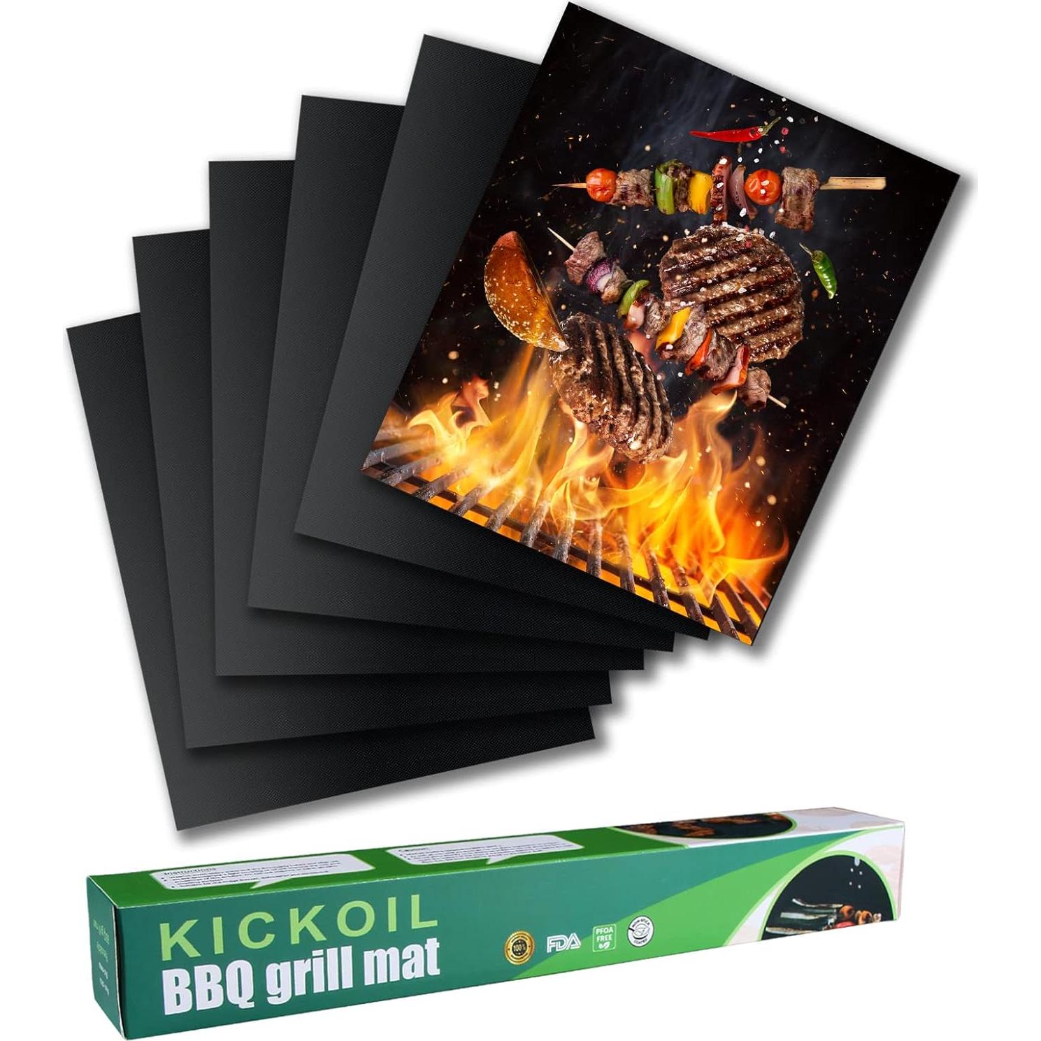 Mats de Parrilla KICKOIL Set de 6 Antiadherentes 40x33cm