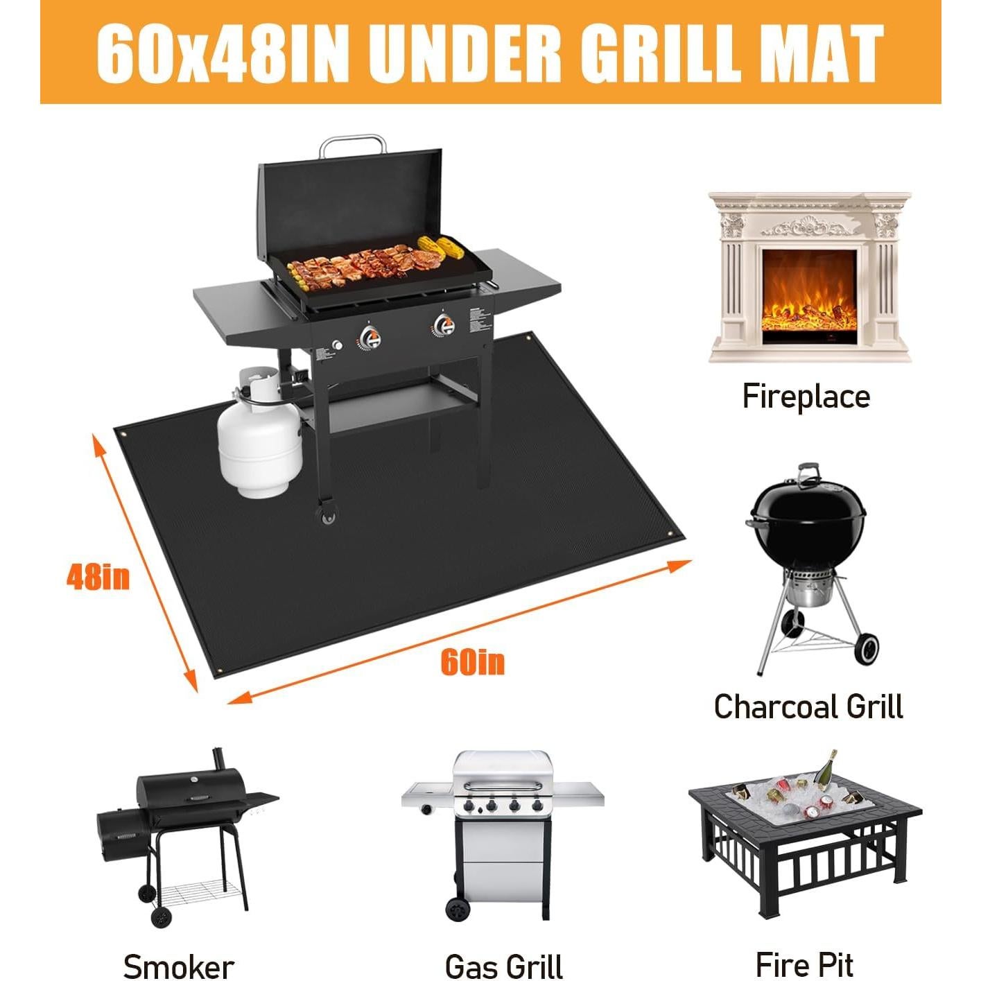 Alfombrilla para Parrilla TOHONFOO 152x122 cm Resistente al Calor