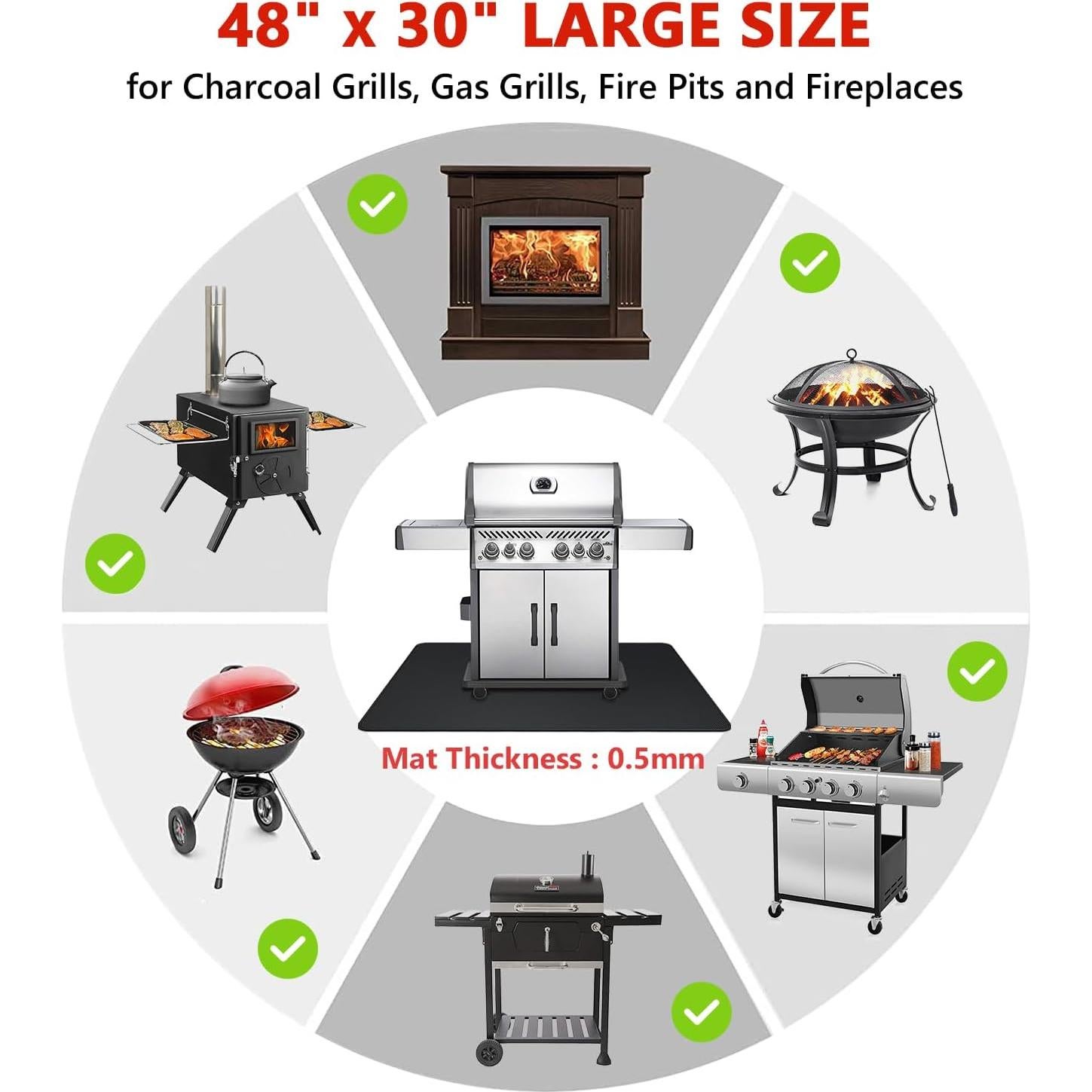 Mat de Parrilla Protebox 121,9x76,2 cm Resistente al Calor