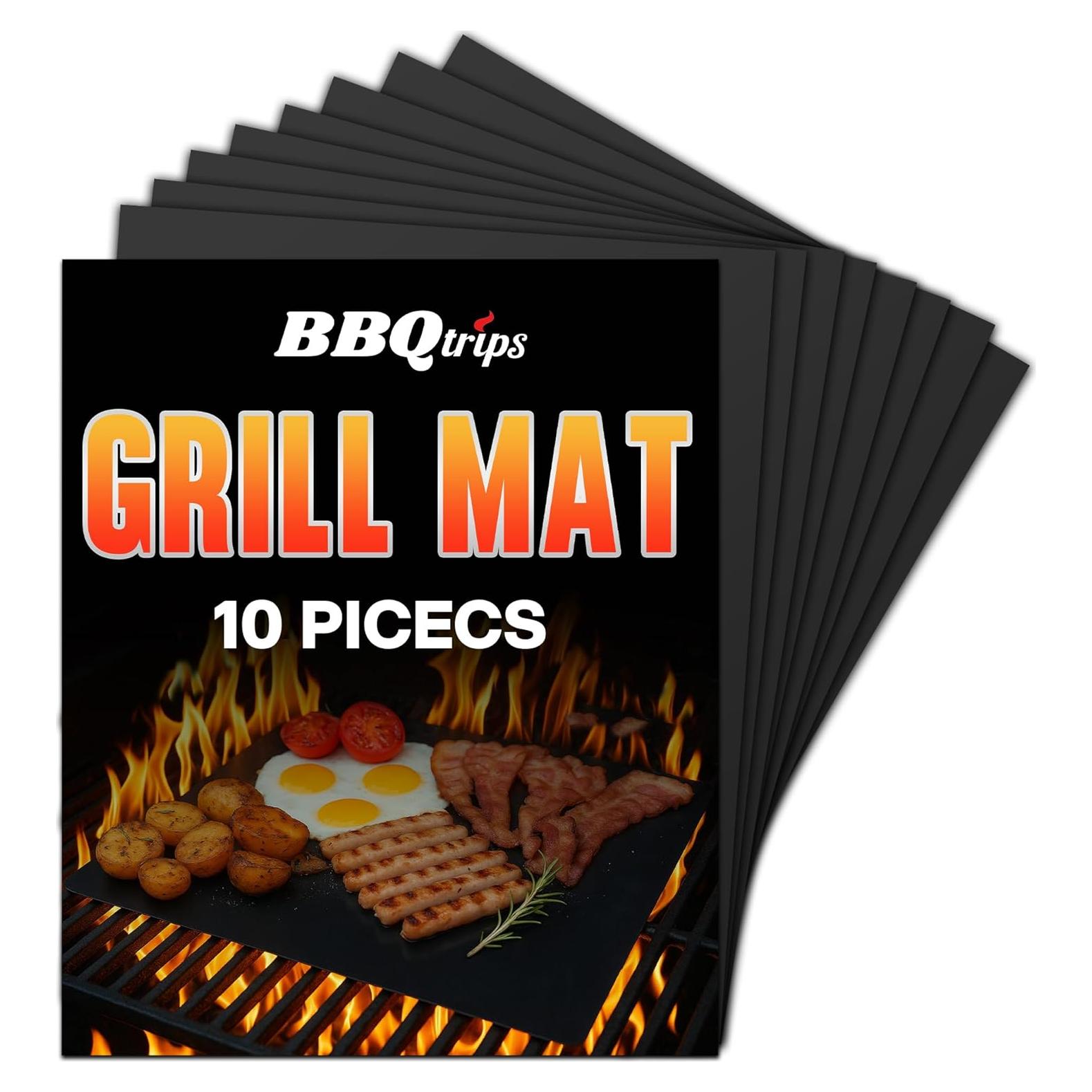 Mats para Parrilla BBQtrips 10 Pcs Antiadherentes 40x33cm