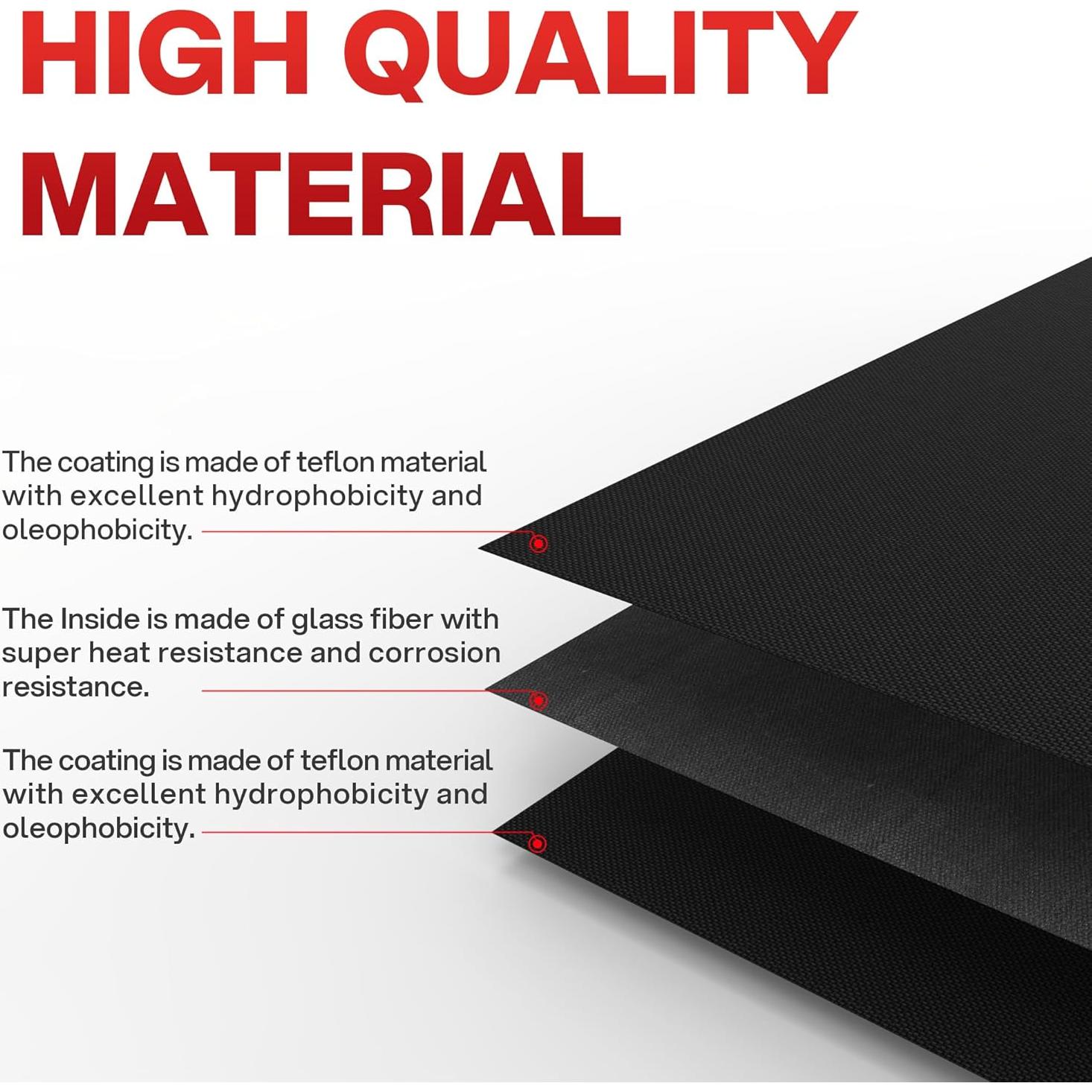 Mats para Parrilla BBQtrips 10 Pcs Antiadherentes 40x33cm