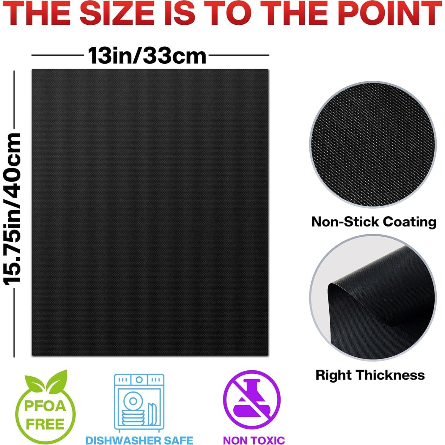 Mats para Parrilla BBQtrips 10 Pcs Antiadherentes 40x33cm