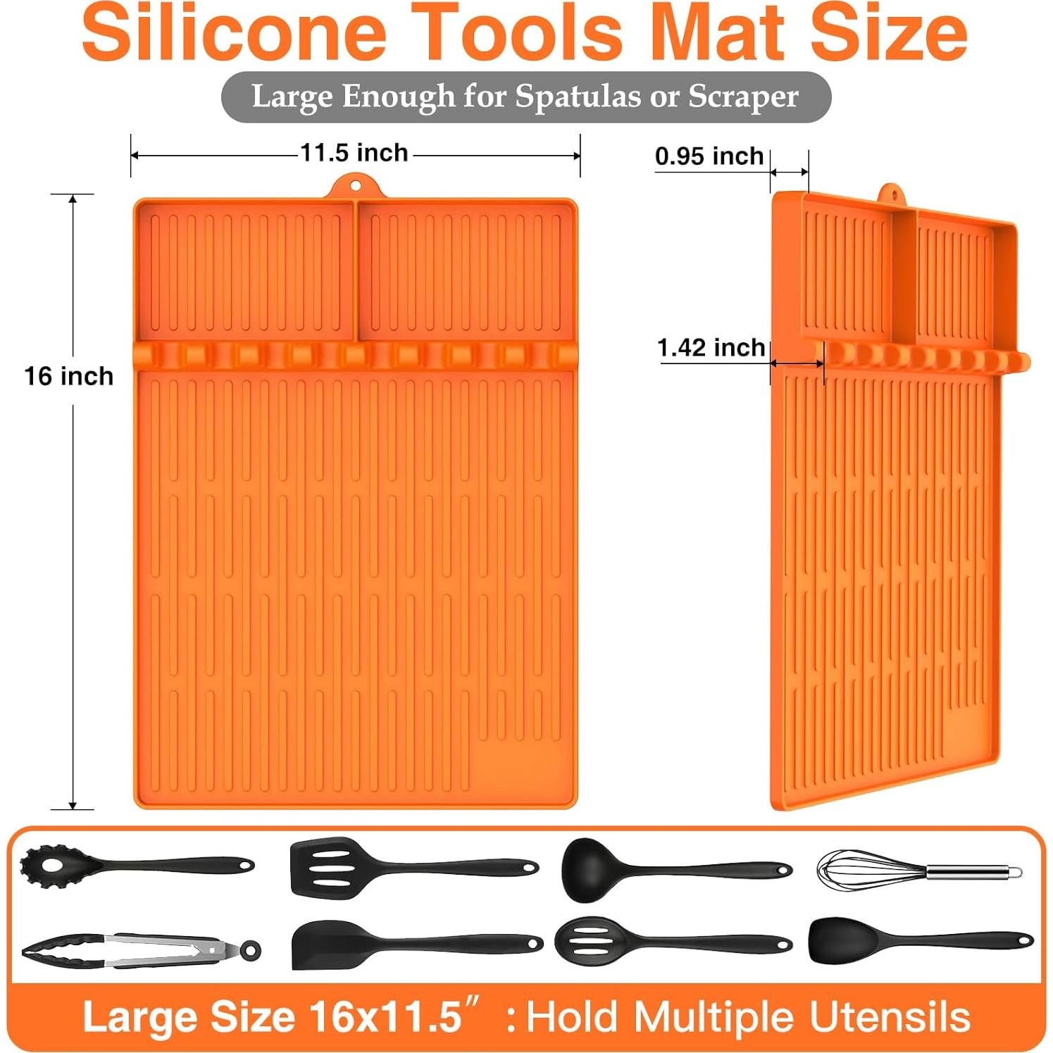 Alfombrilla de Silicona SARTNP para Parrilla 40x29 cm Naranja