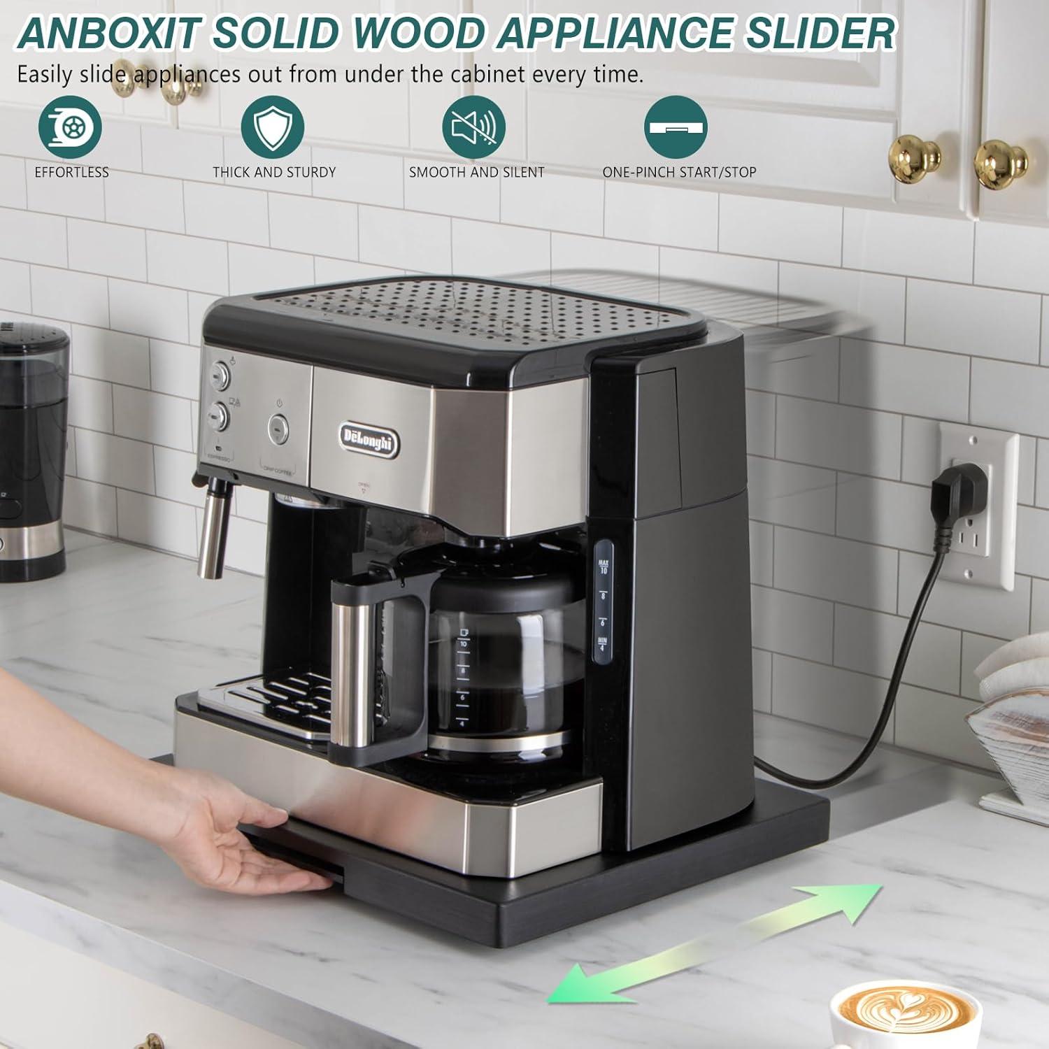 Deslizador de encimera ANBOXIT de madera 39x30 cm negro