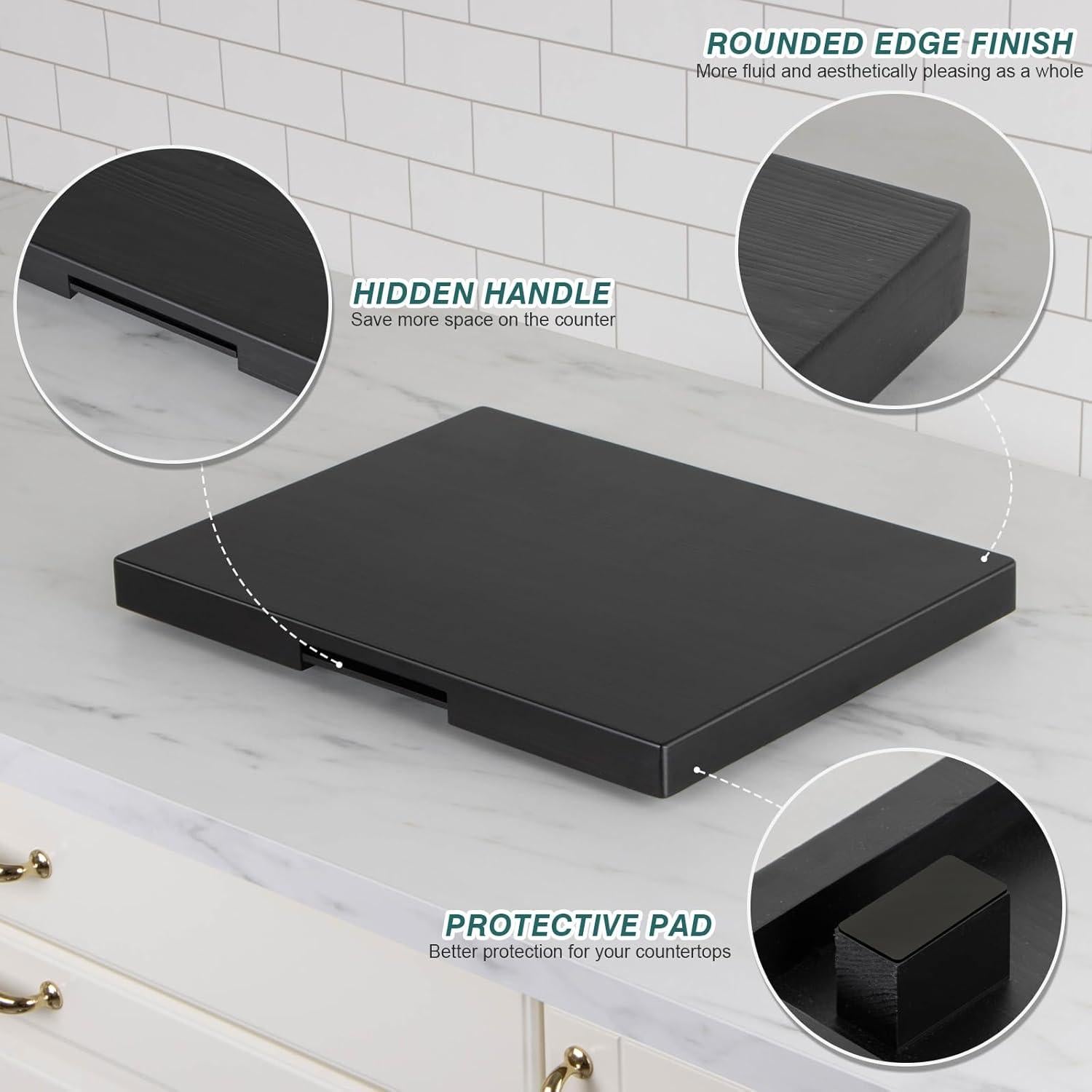 Deslizador de encimera ANBOXIT de madera 39x30 cm negro