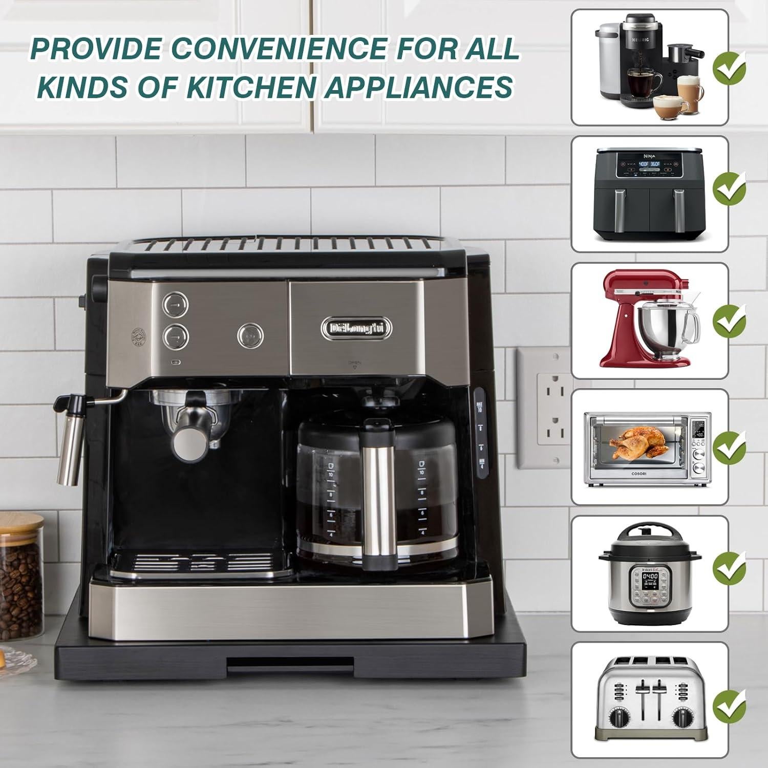 Deslizador de encimera ANBOXIT de madera 39x30 cm negro