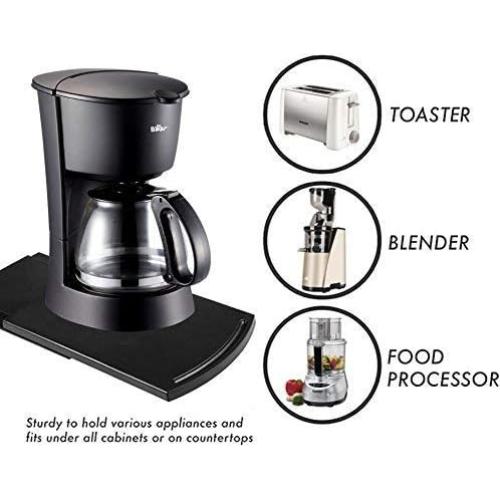 Juego de 2 bandejas deslizantes HOSKO 30,48 cm negro ABS