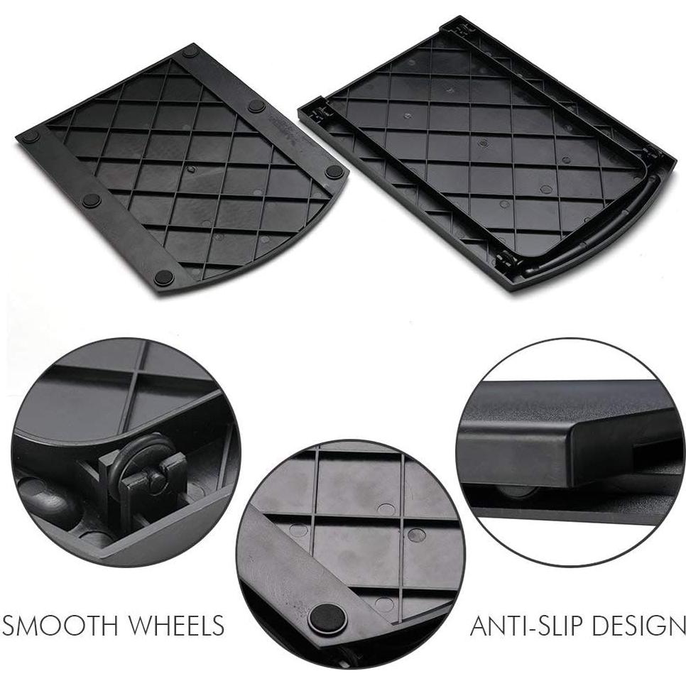 Juego de 2 bandejas deslizantes HOSKO 30,48 cm negro ABS