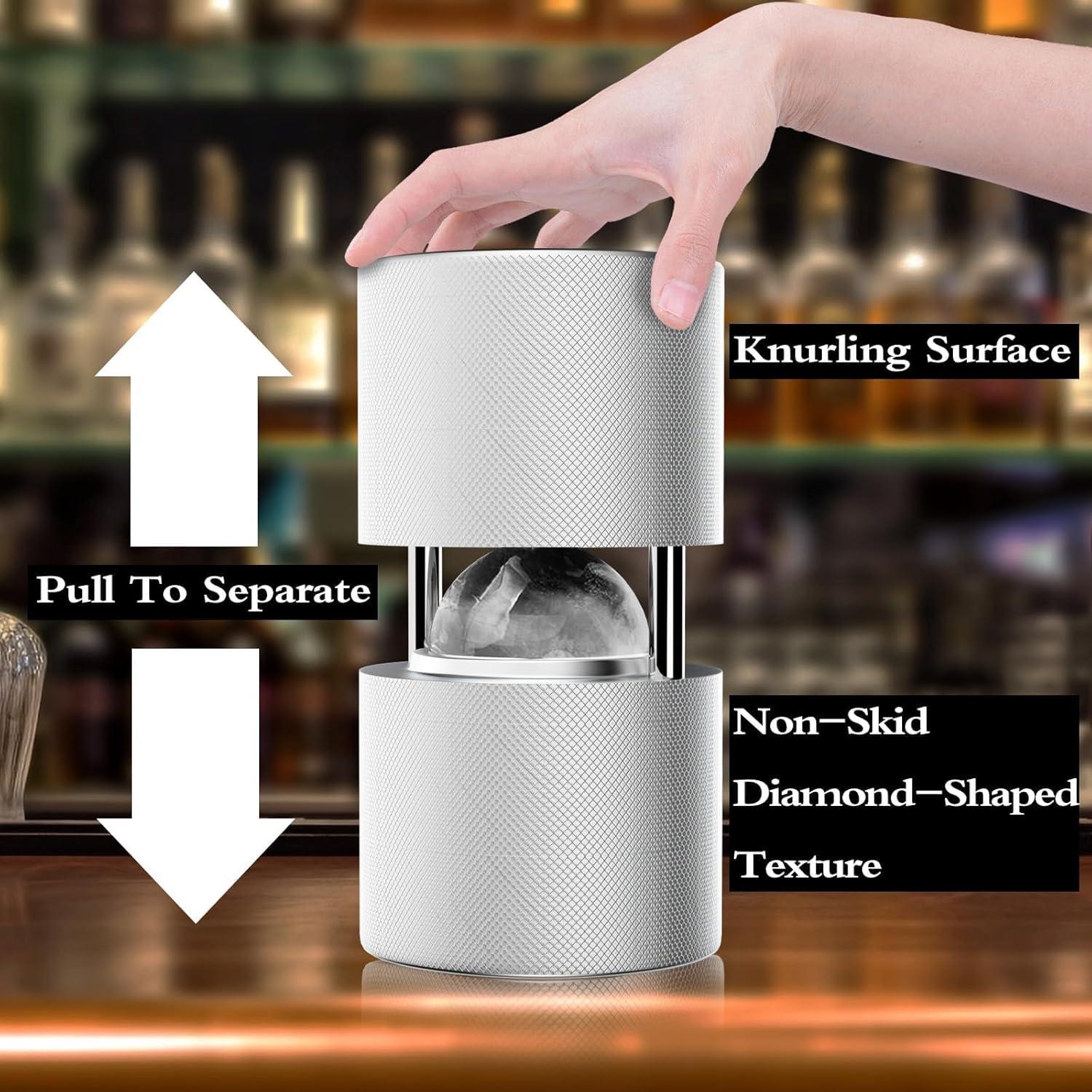 Fabricador de Bolas de Hielo ciAmore 6.1 cm Aluminio Plateado