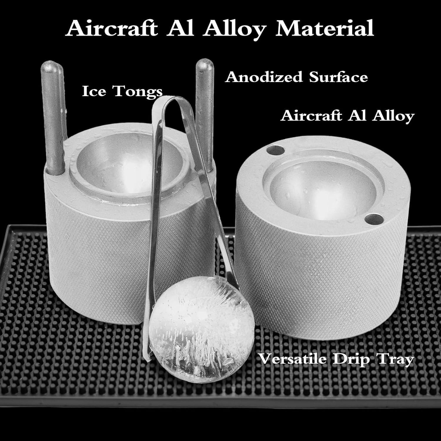 Fabricador de Bolas de Hielo ciAmore 6.1 cm Aluminio Plateado