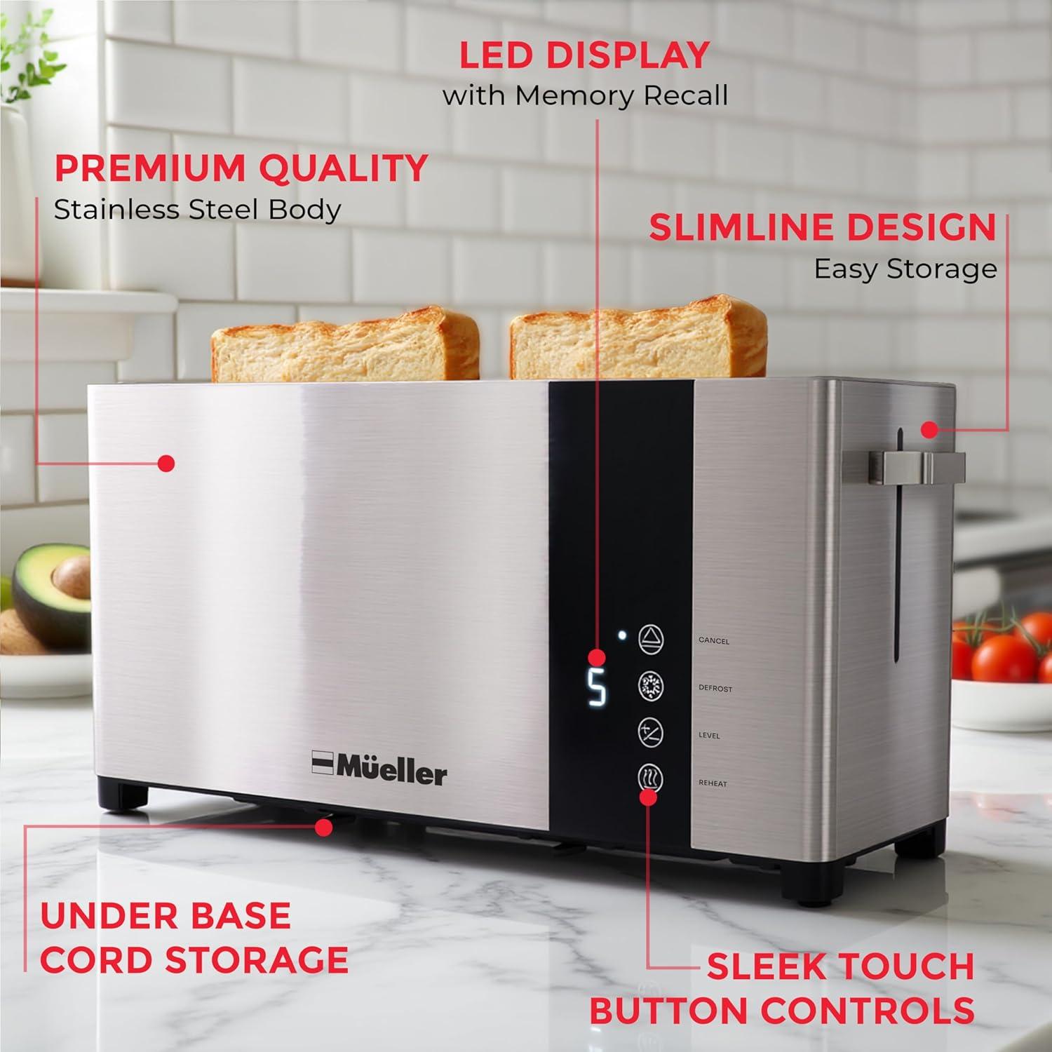 Tostadora Mueller UltraToast Acero Inoxidable 2 Rebanadas