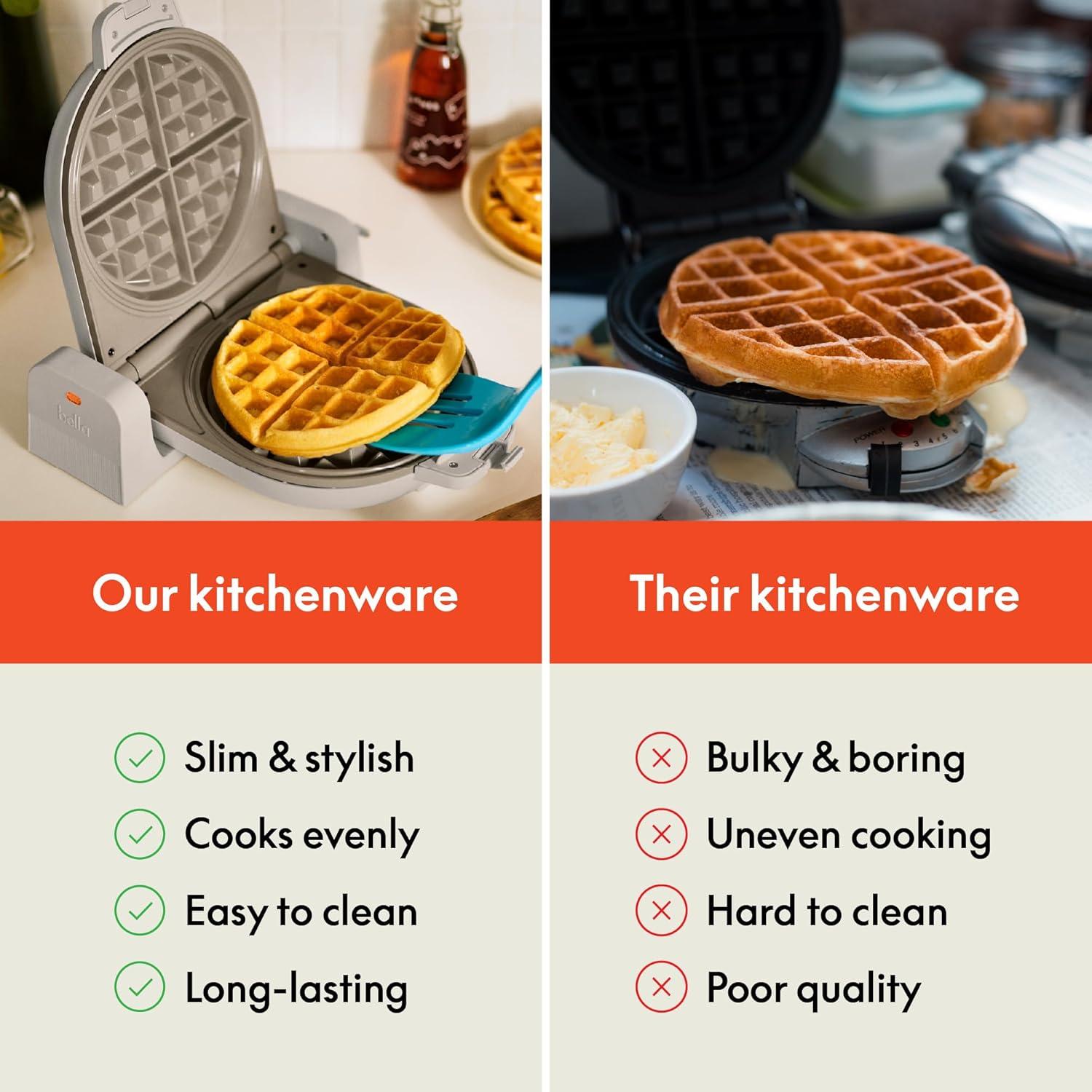 Tostadora Slim 2 Rebanadas BELLA + Fabricador Waffles Cerámico