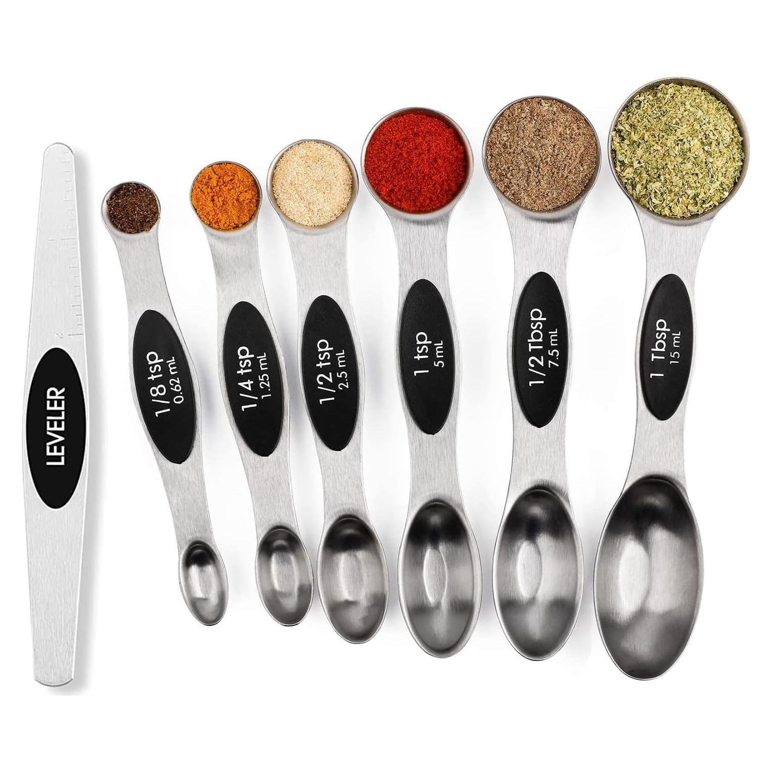 Juego de Cucharas Medidoras Magnéticas BIDFUL 7 Piezas Acero Inoxidable