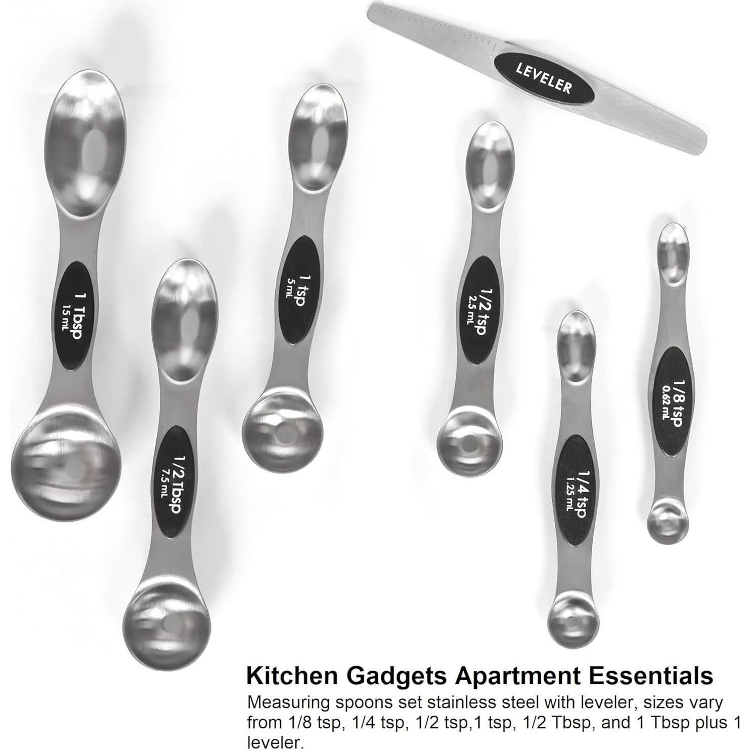 Juego de Cucharas Medidoras Magnéticas BIDFUL 7 Piezas Acero Inoxidable