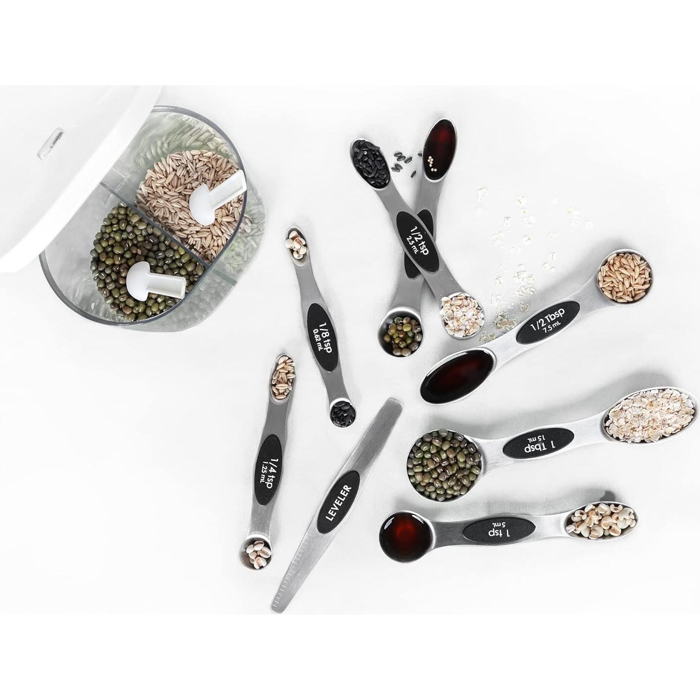 Juego de Cucharas Medidoras Magnéticas BIDFUL 7 Piezas Acero Inoxidable