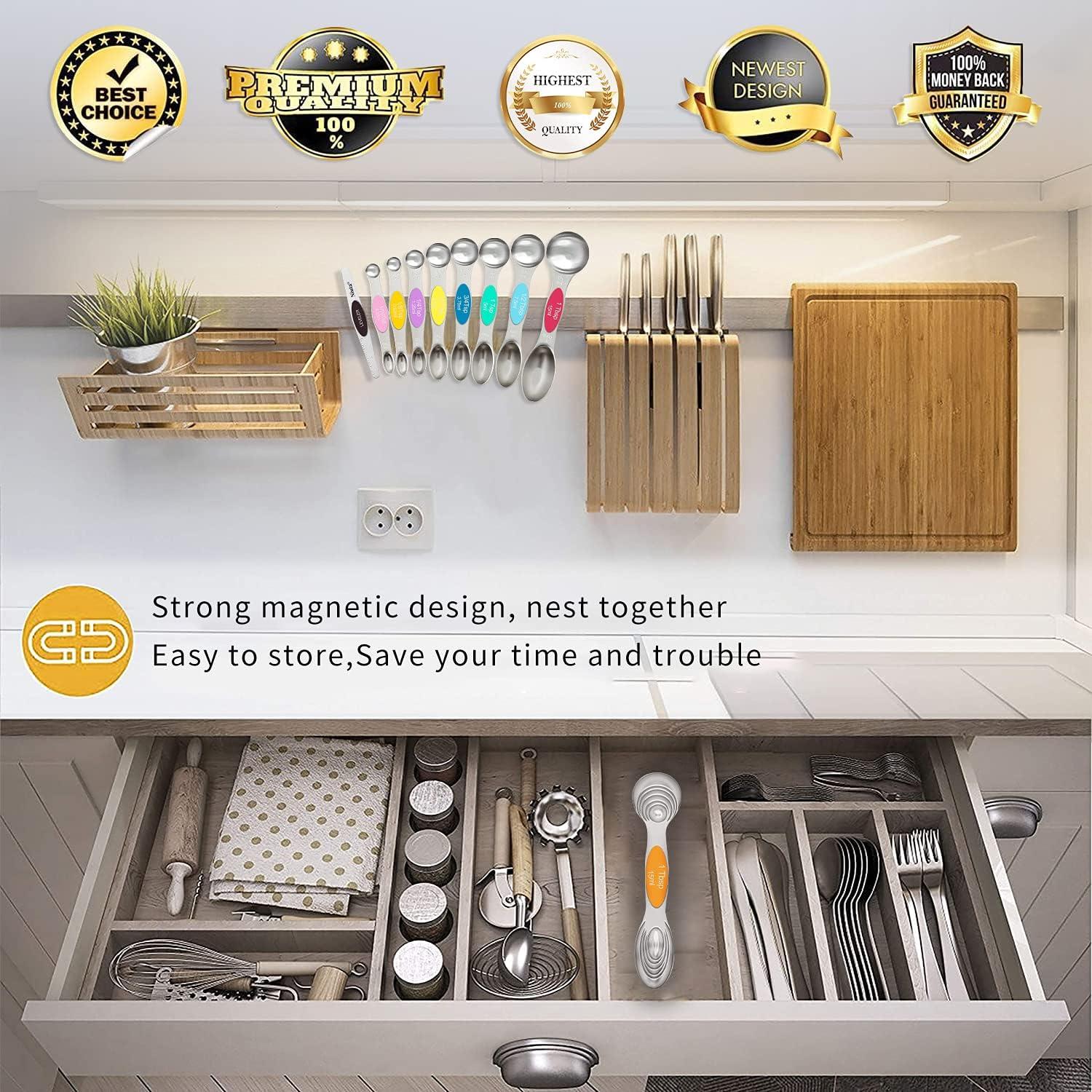 Juego de cucharas medidoras magnéticas NIUTA, set de 9